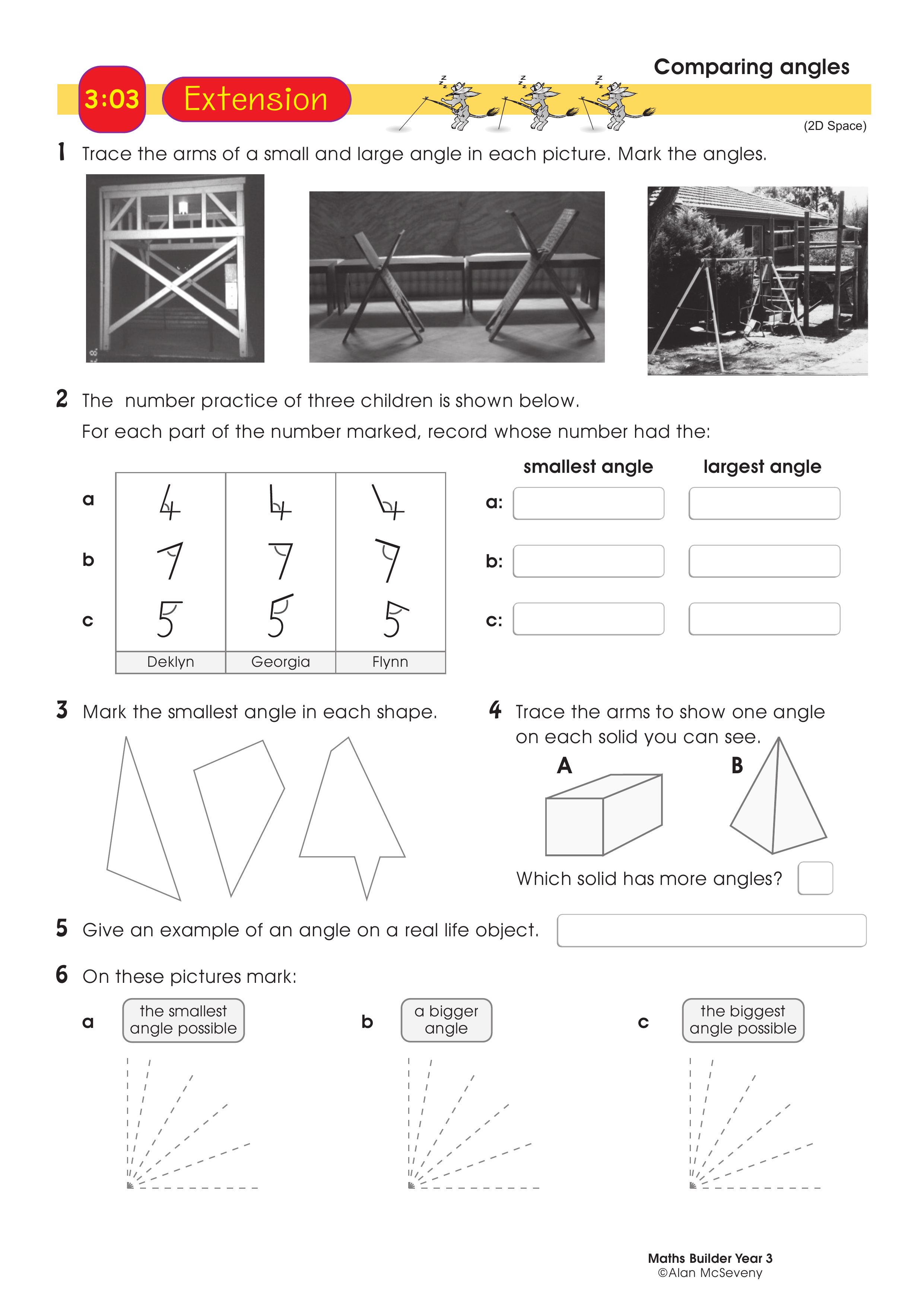 Comparing angles — worksheet preview