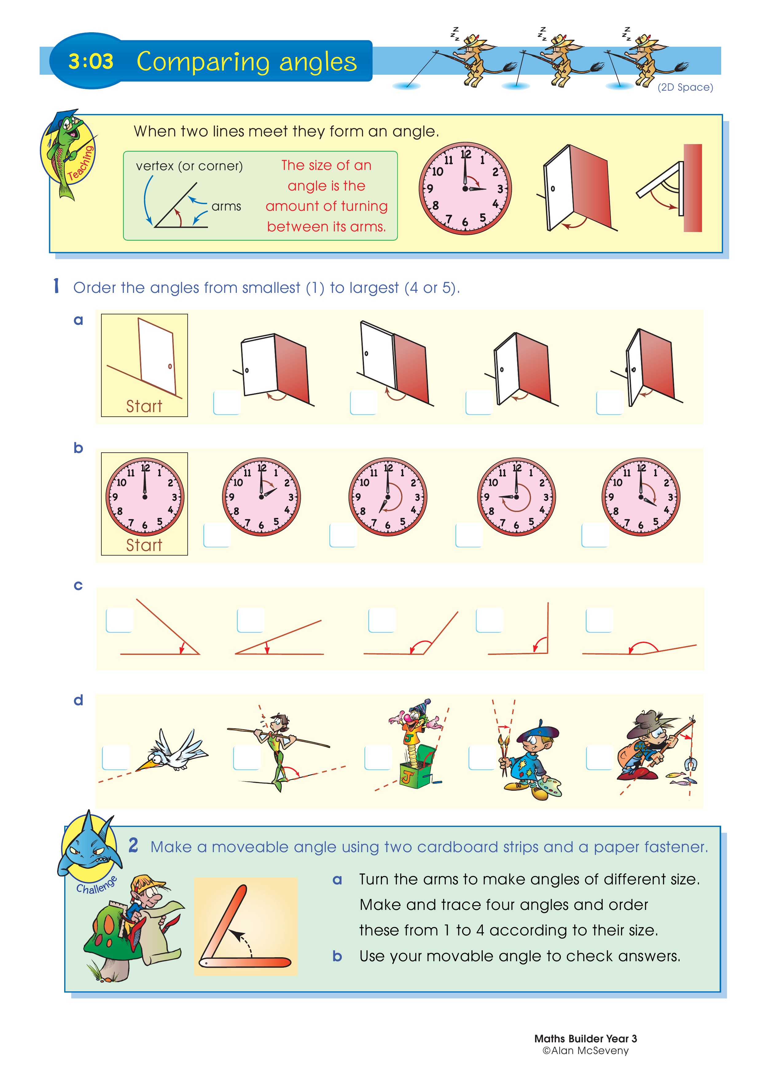 Comparing angles — worksheet preview