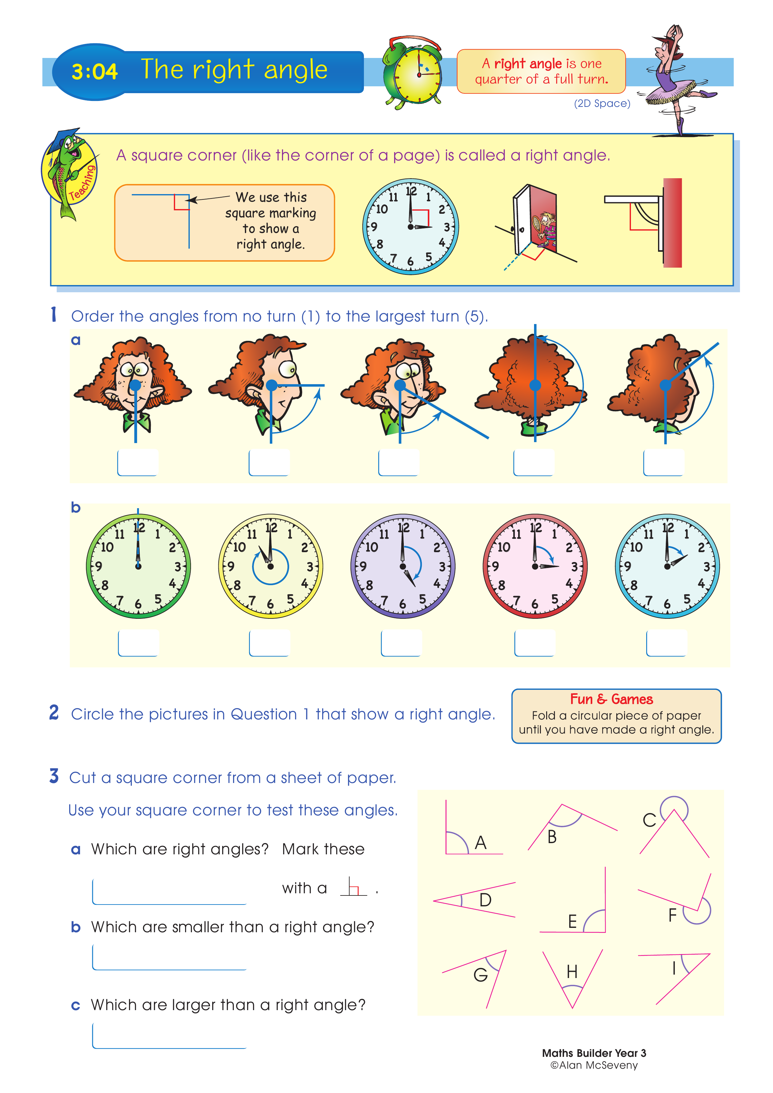 The right angle — worksheet preview