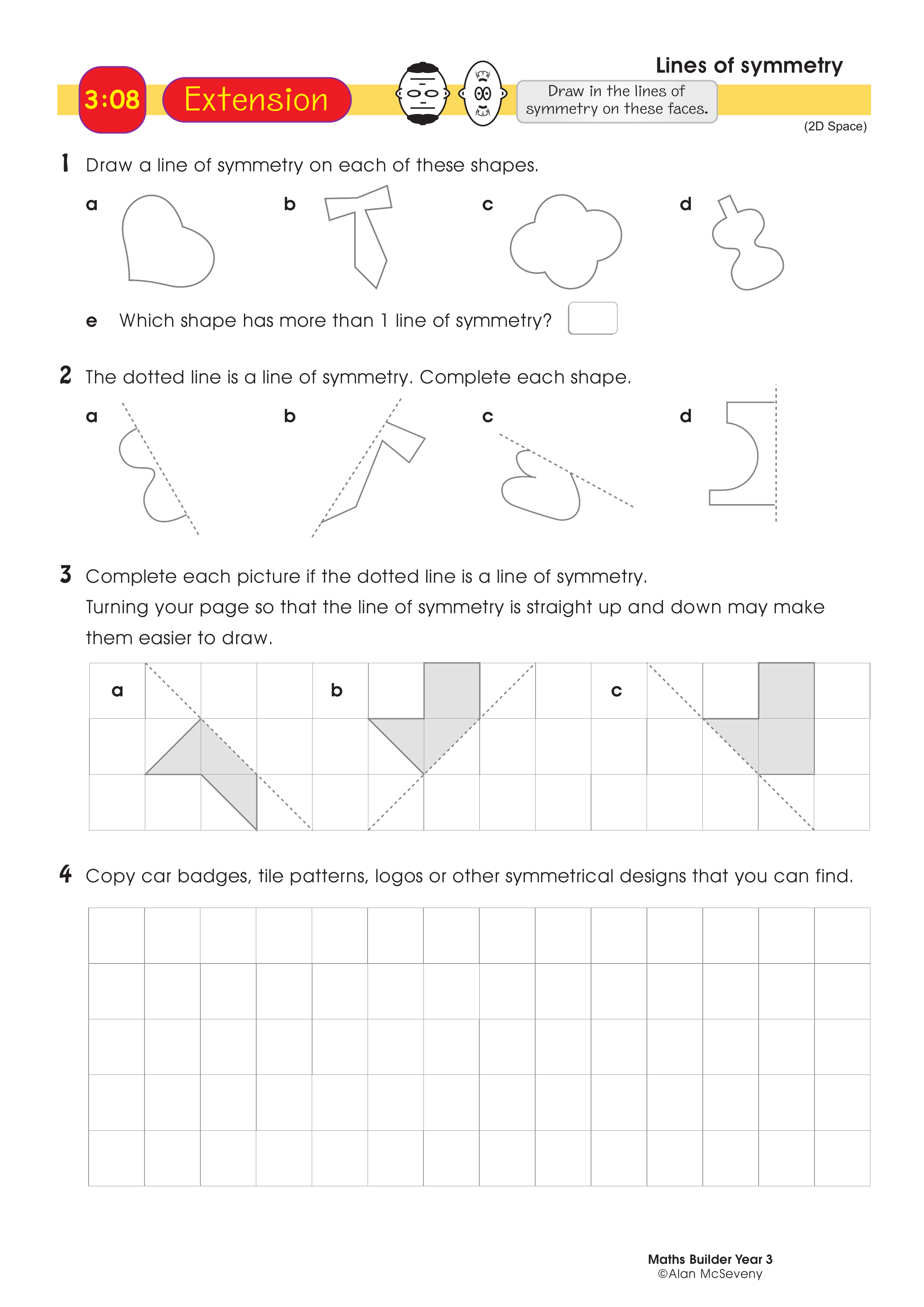 Lines of symmetry — worksheet preview