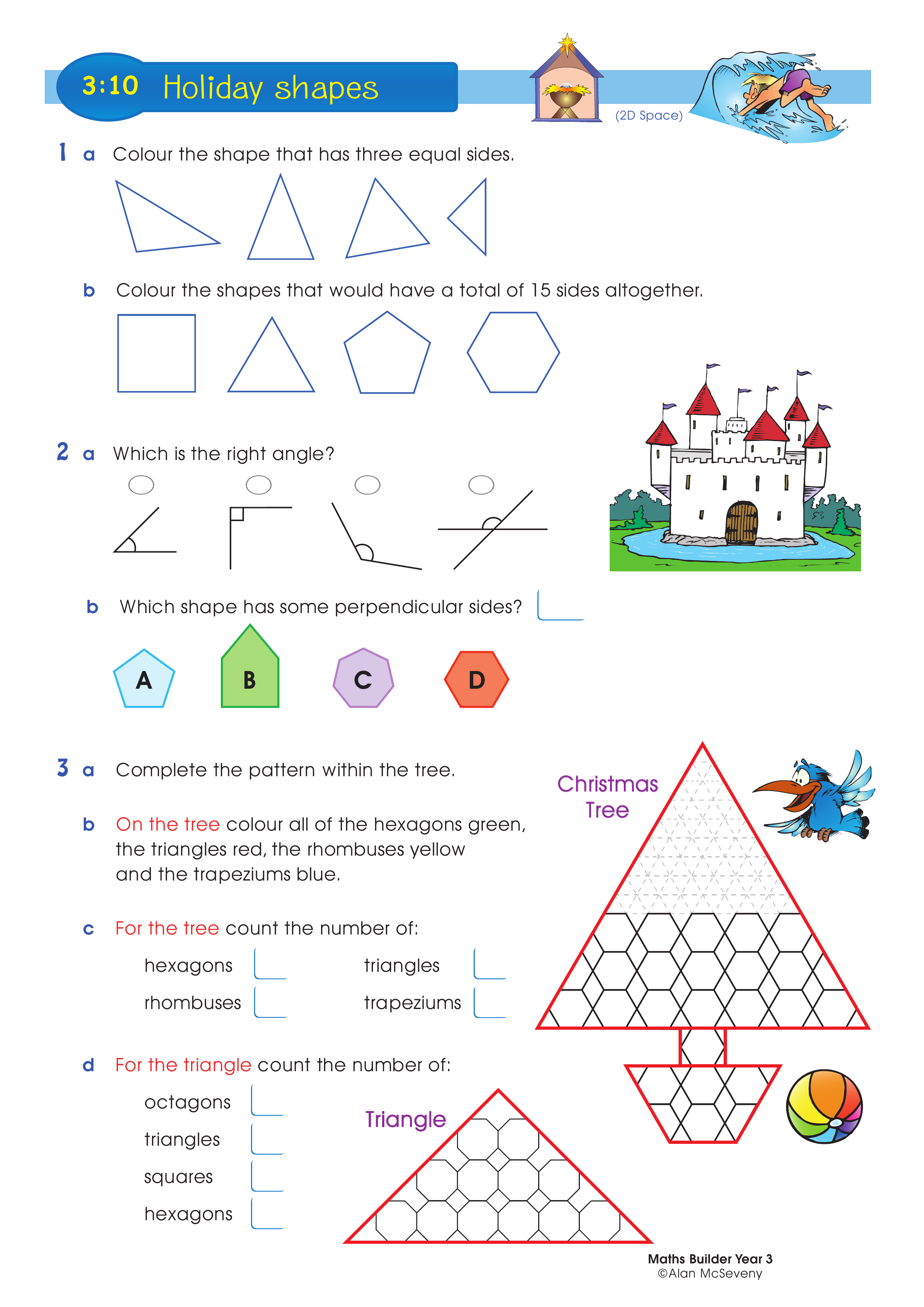 Holiday shapes — worksheet preview