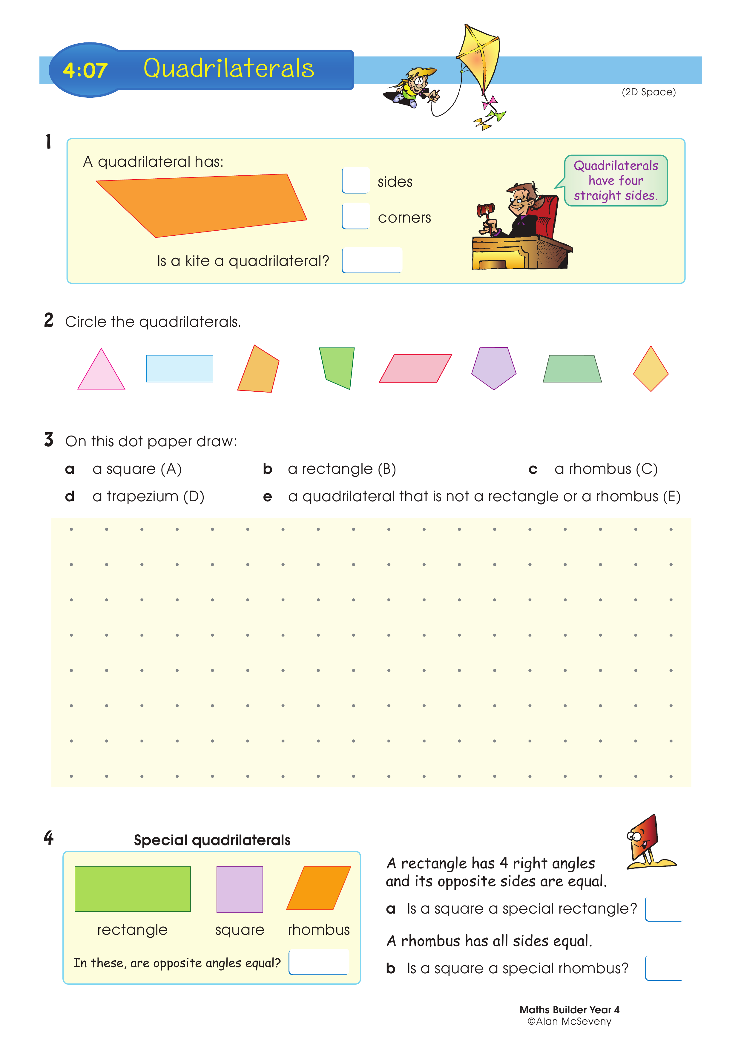 Quadrilaterals — worksheet preview