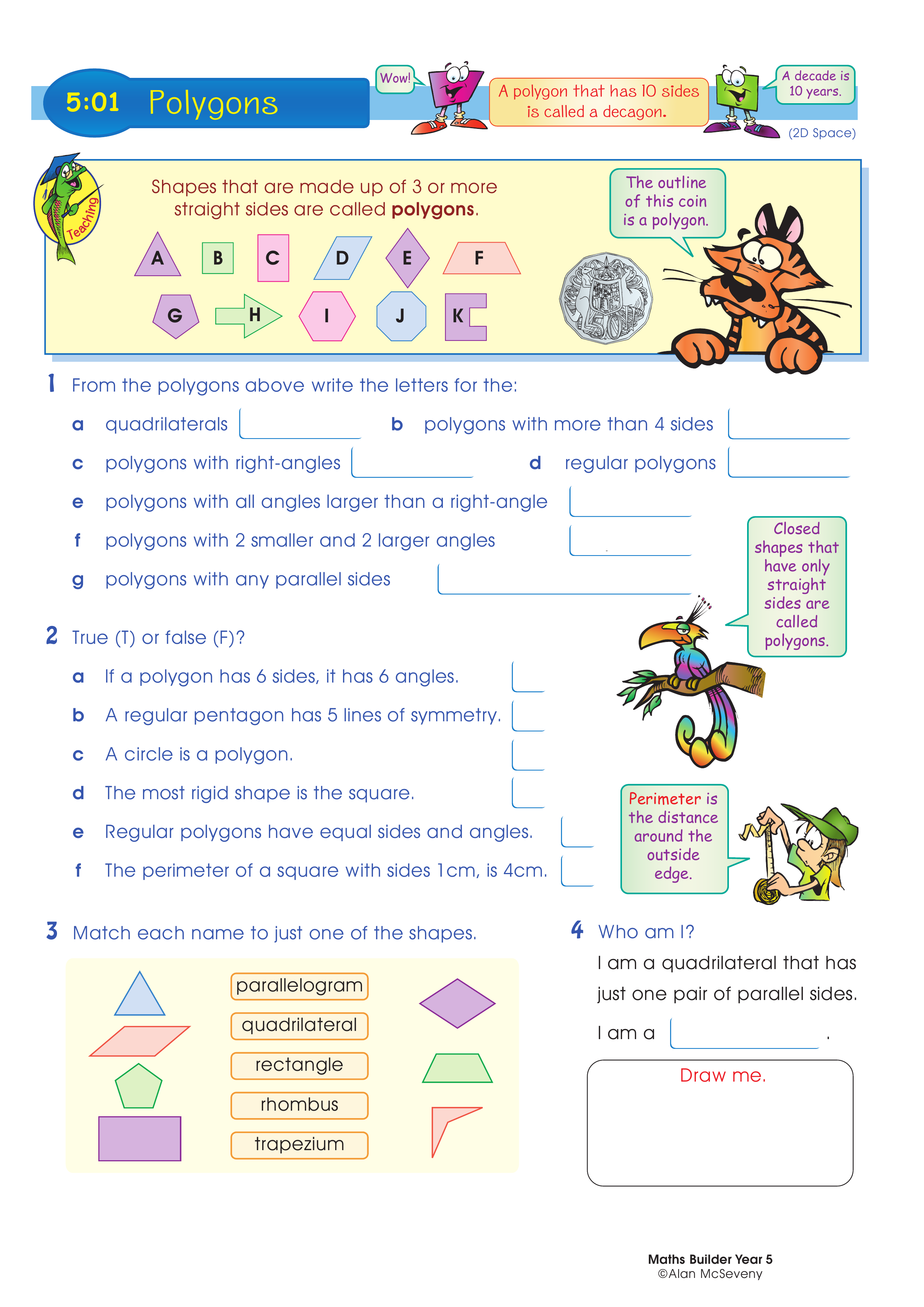 Polygons — worksheet preview