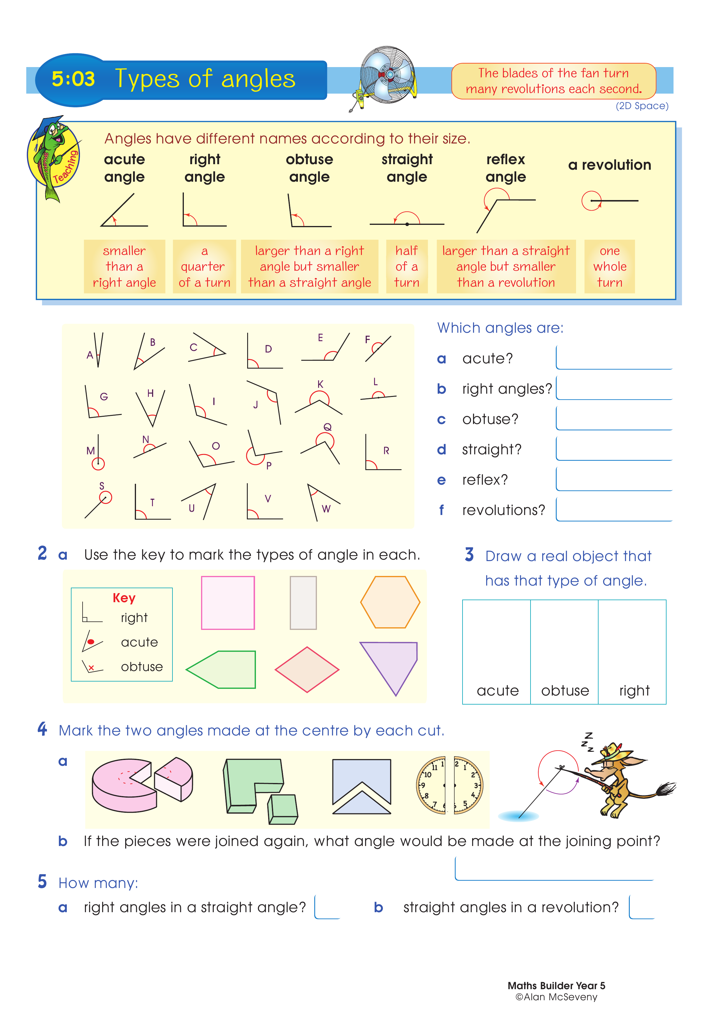 Types of angles — worksheet preview