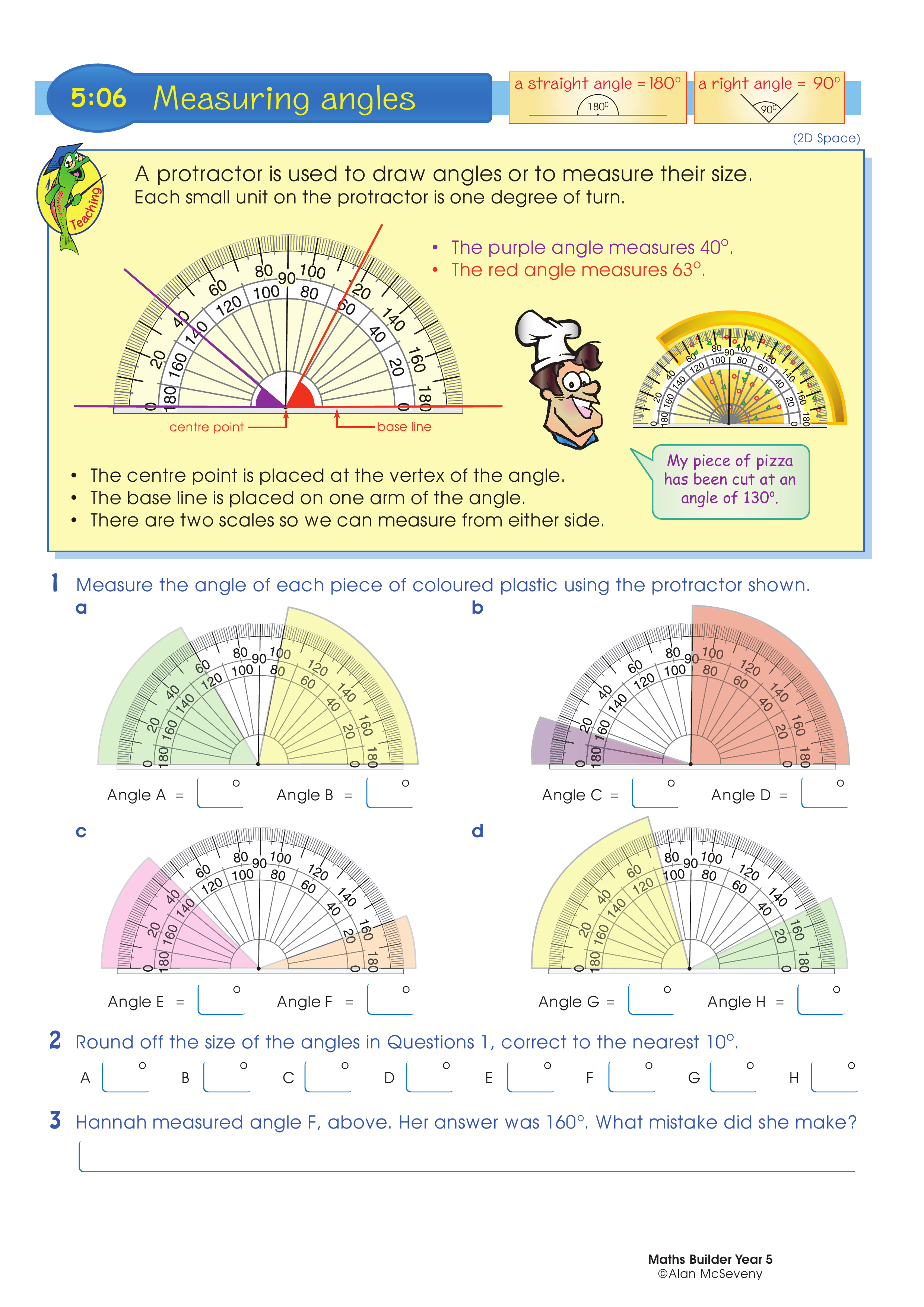 Measuring angles — worksheet preview