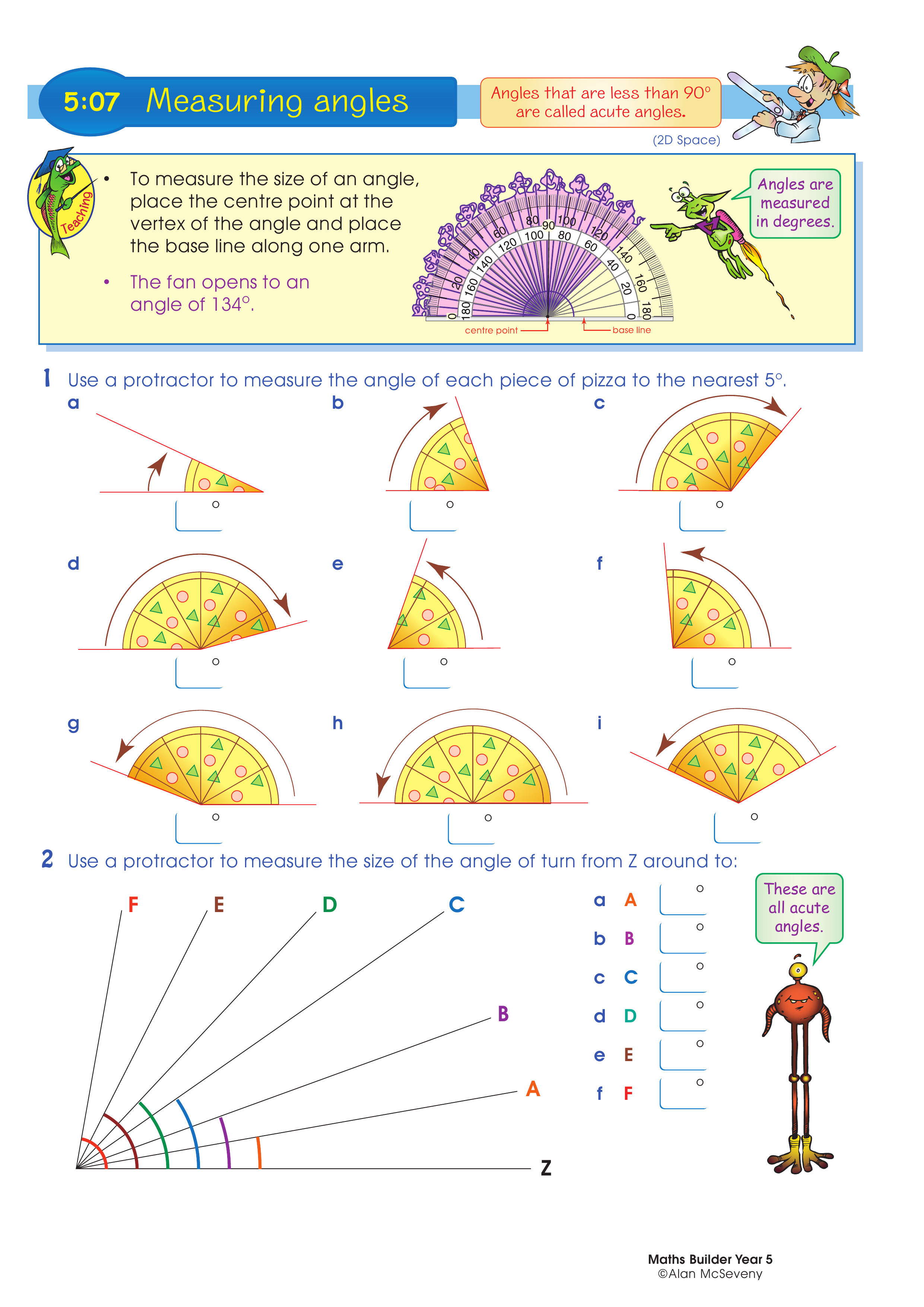 Measuring angles — worksheet preview