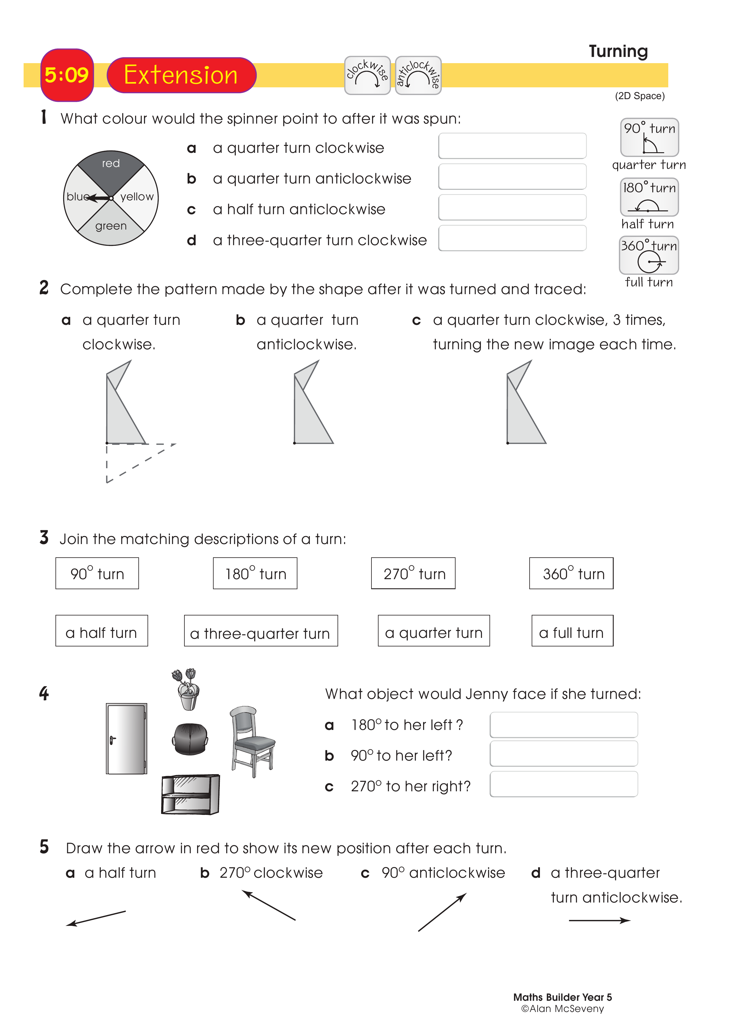 Turning — worksheet preview