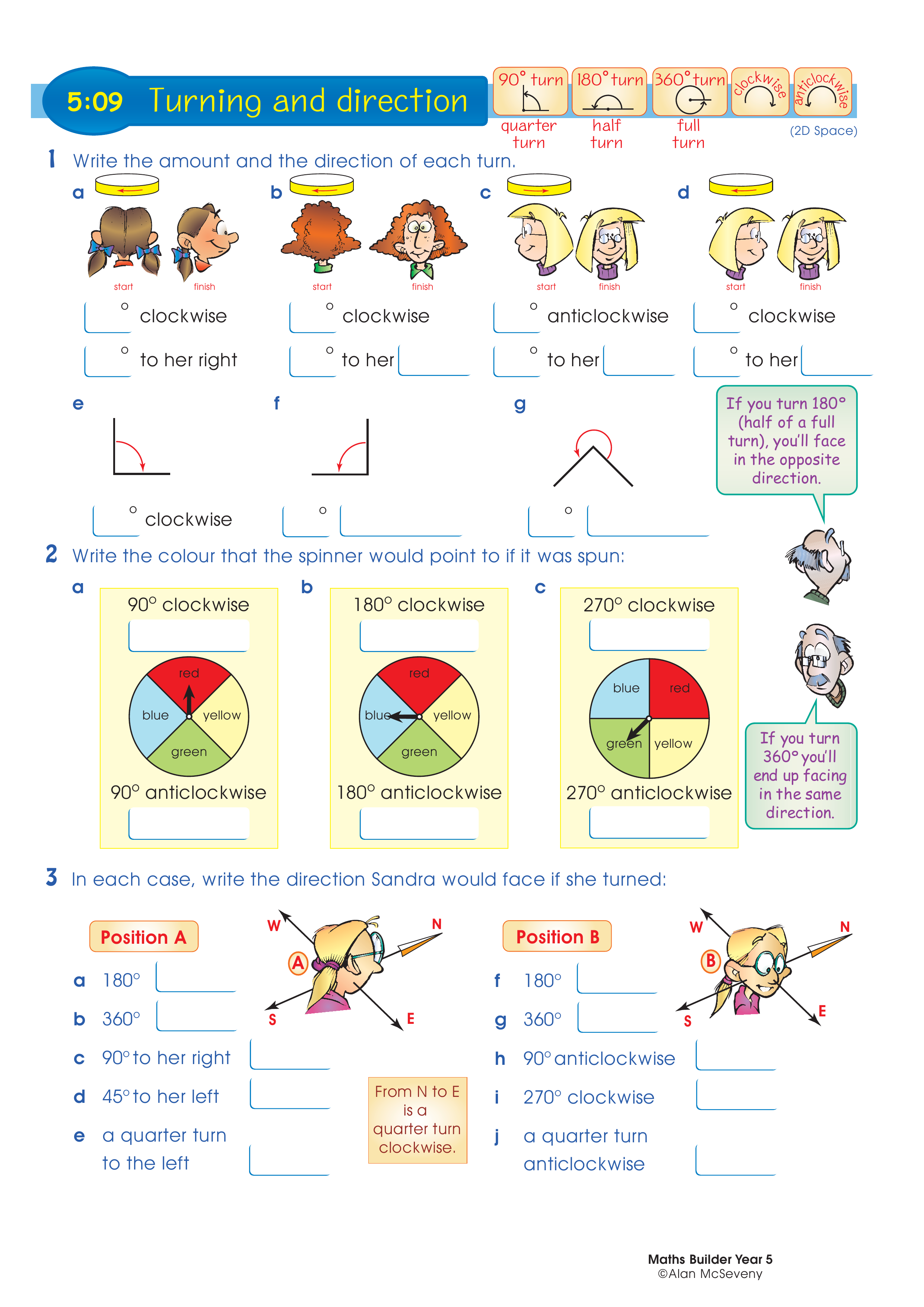 Turning and direction — worksheet preview