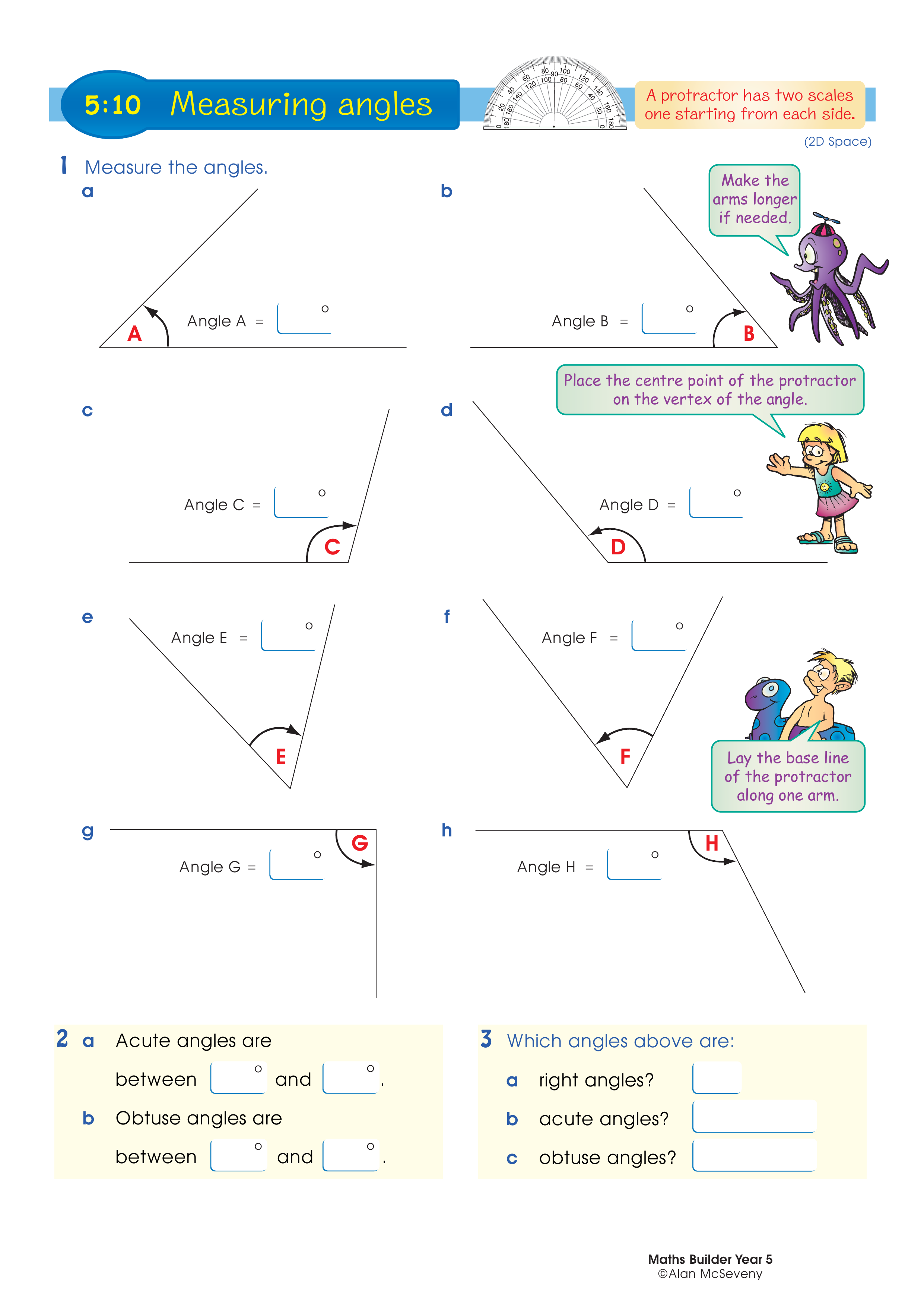 Measuring angles — worksheet preview
