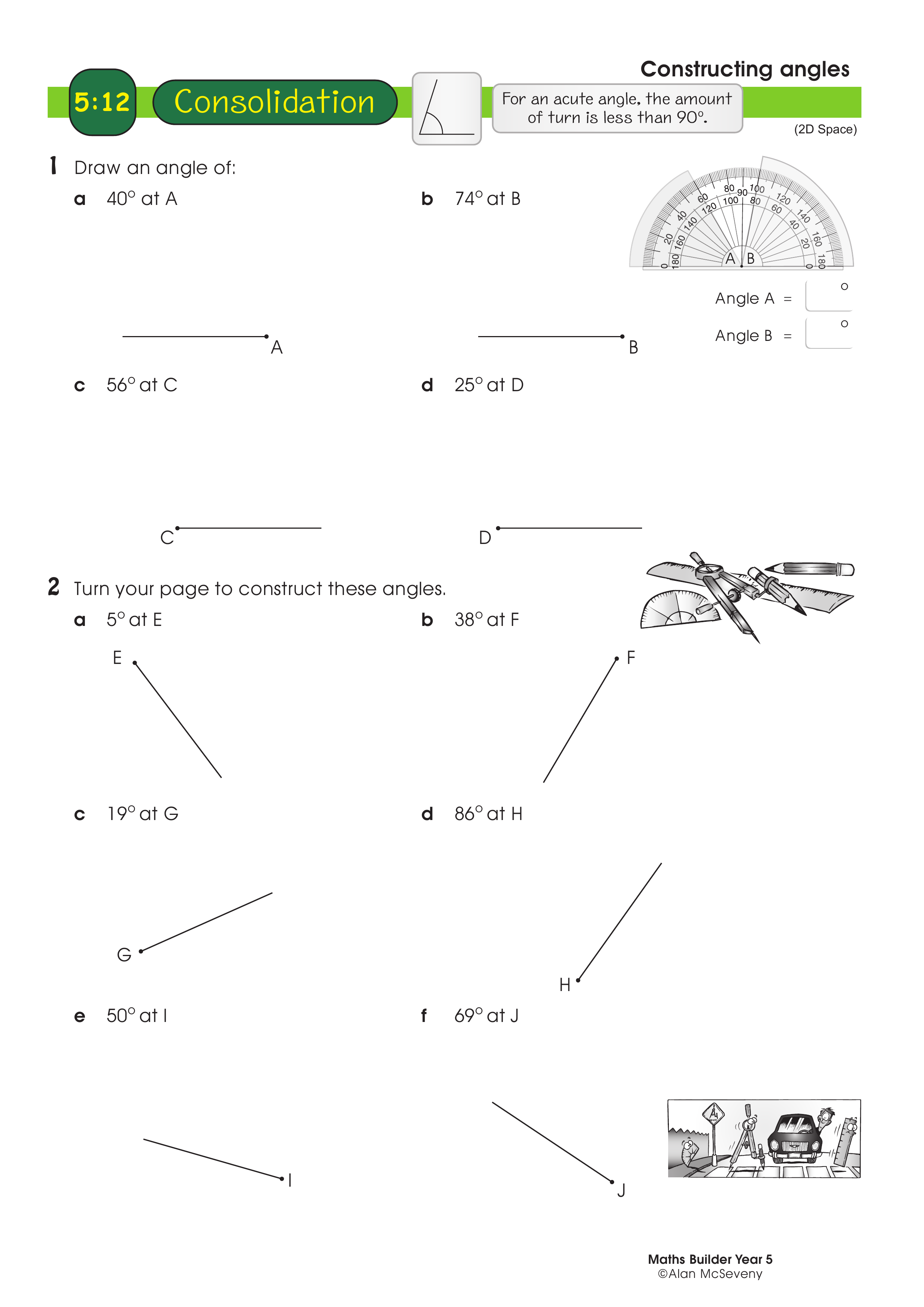 Constructing angles — worksheet preview