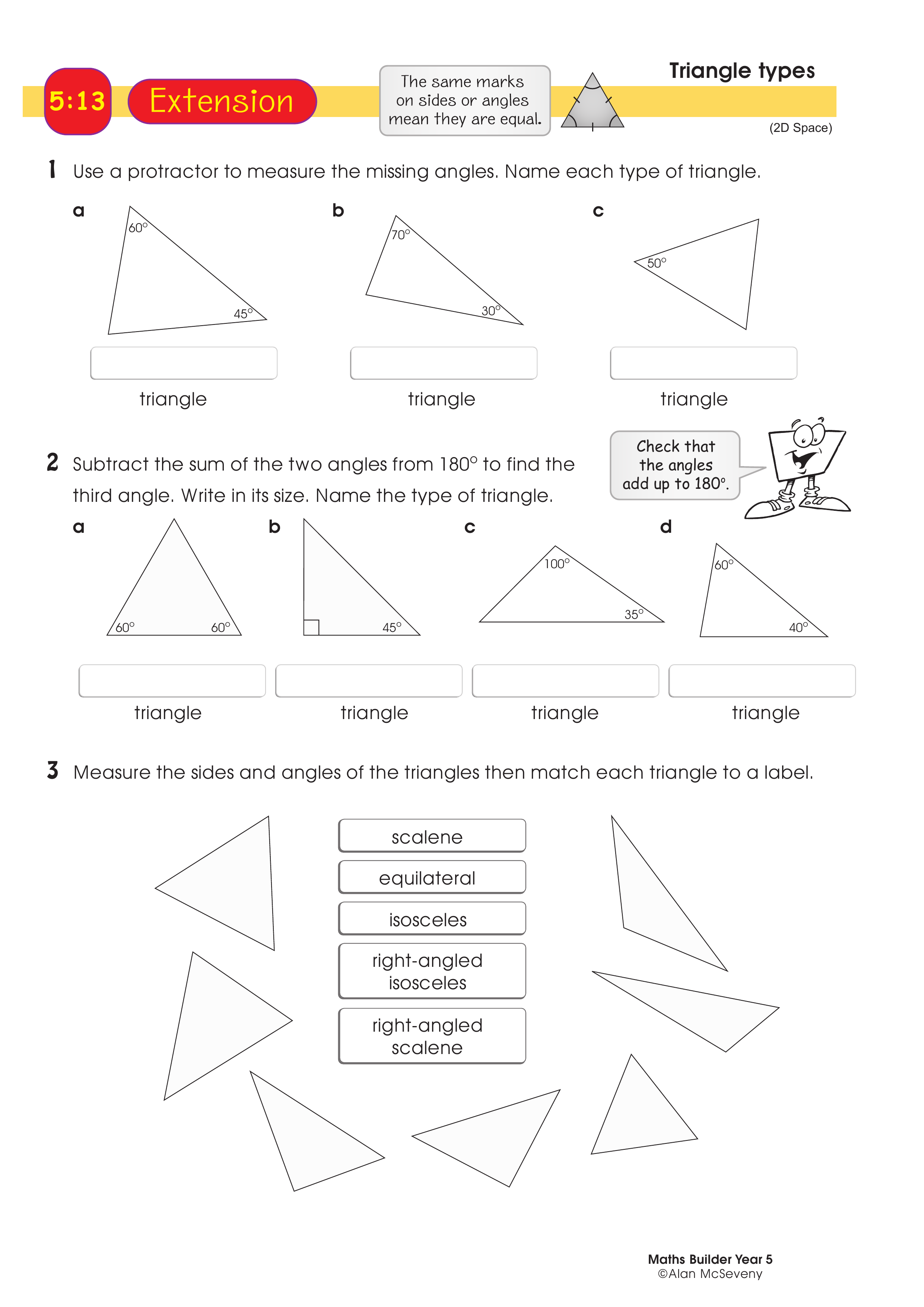 Triangle types — worksheet preview