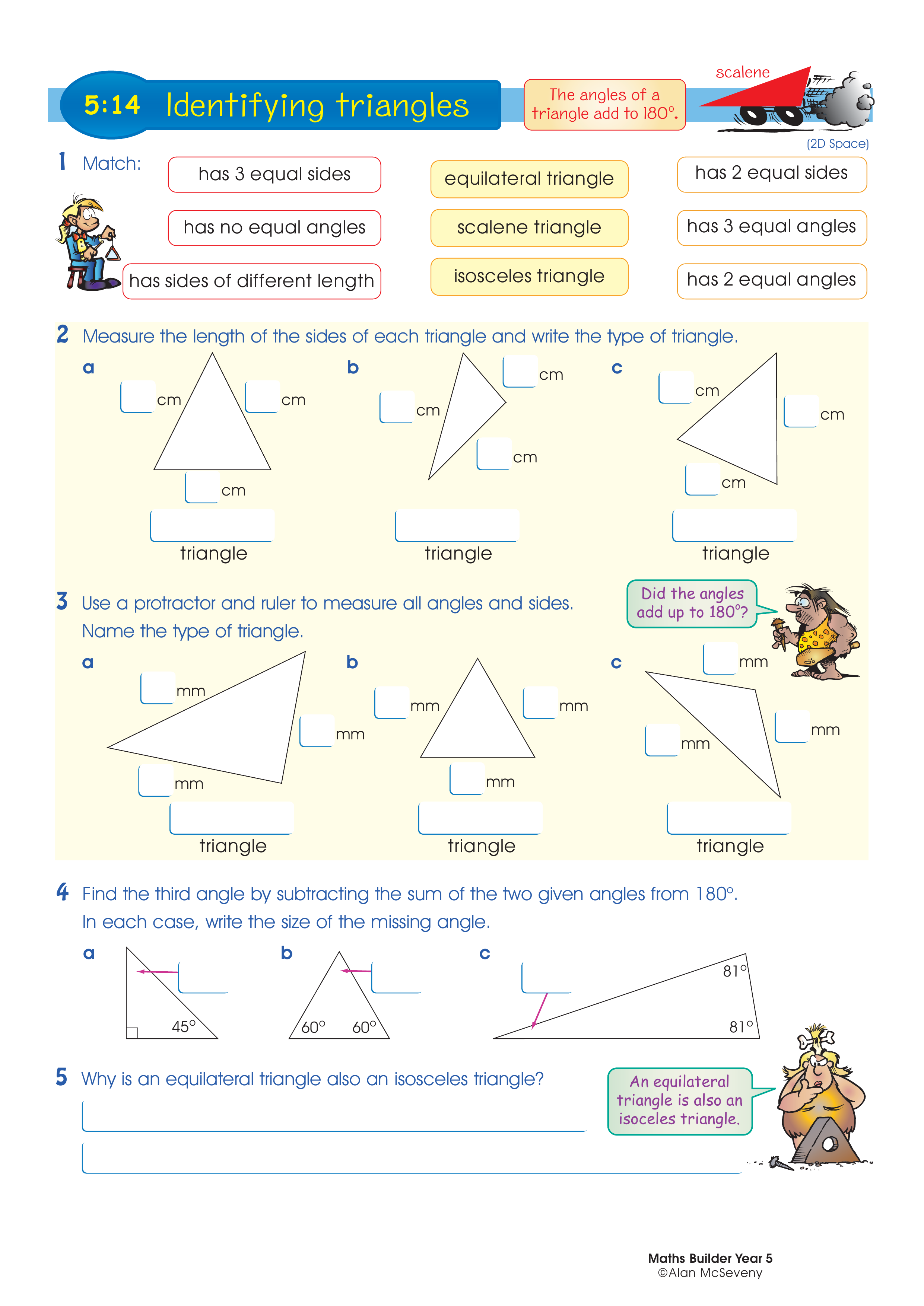 Identifying triangles — worksheet preview