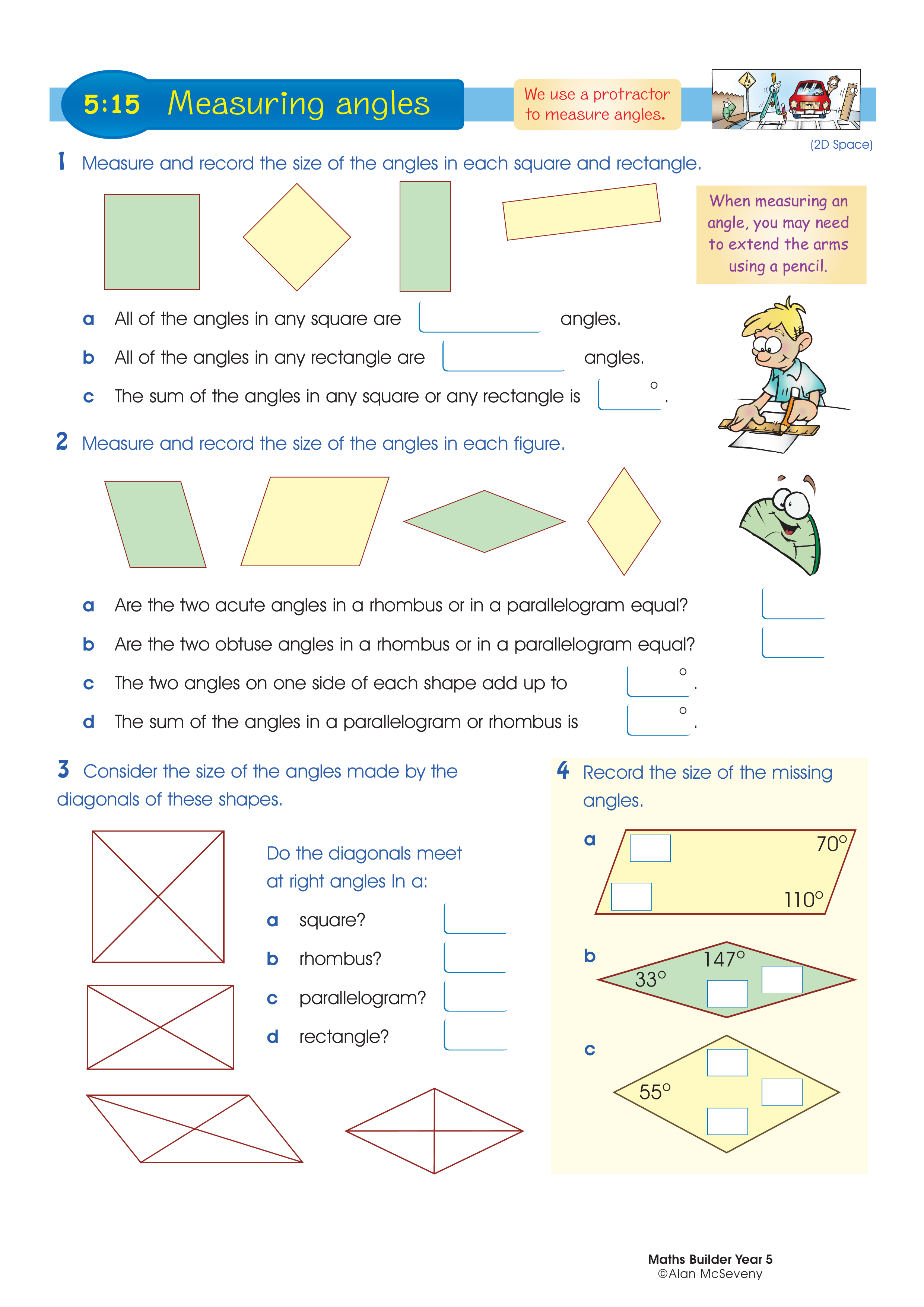 Measuring angles — worksheet preview