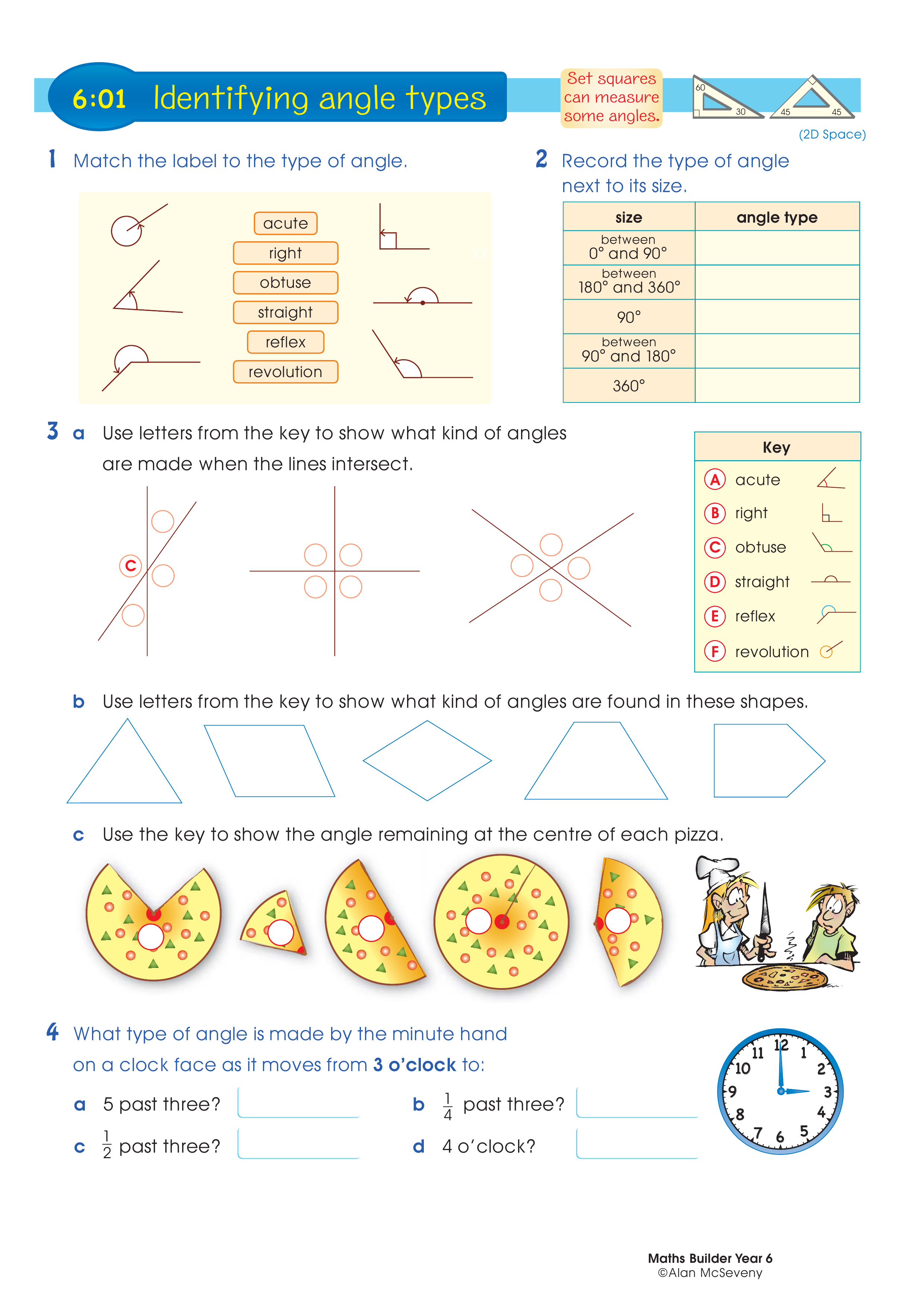 Identifying angle types — worksheet preview