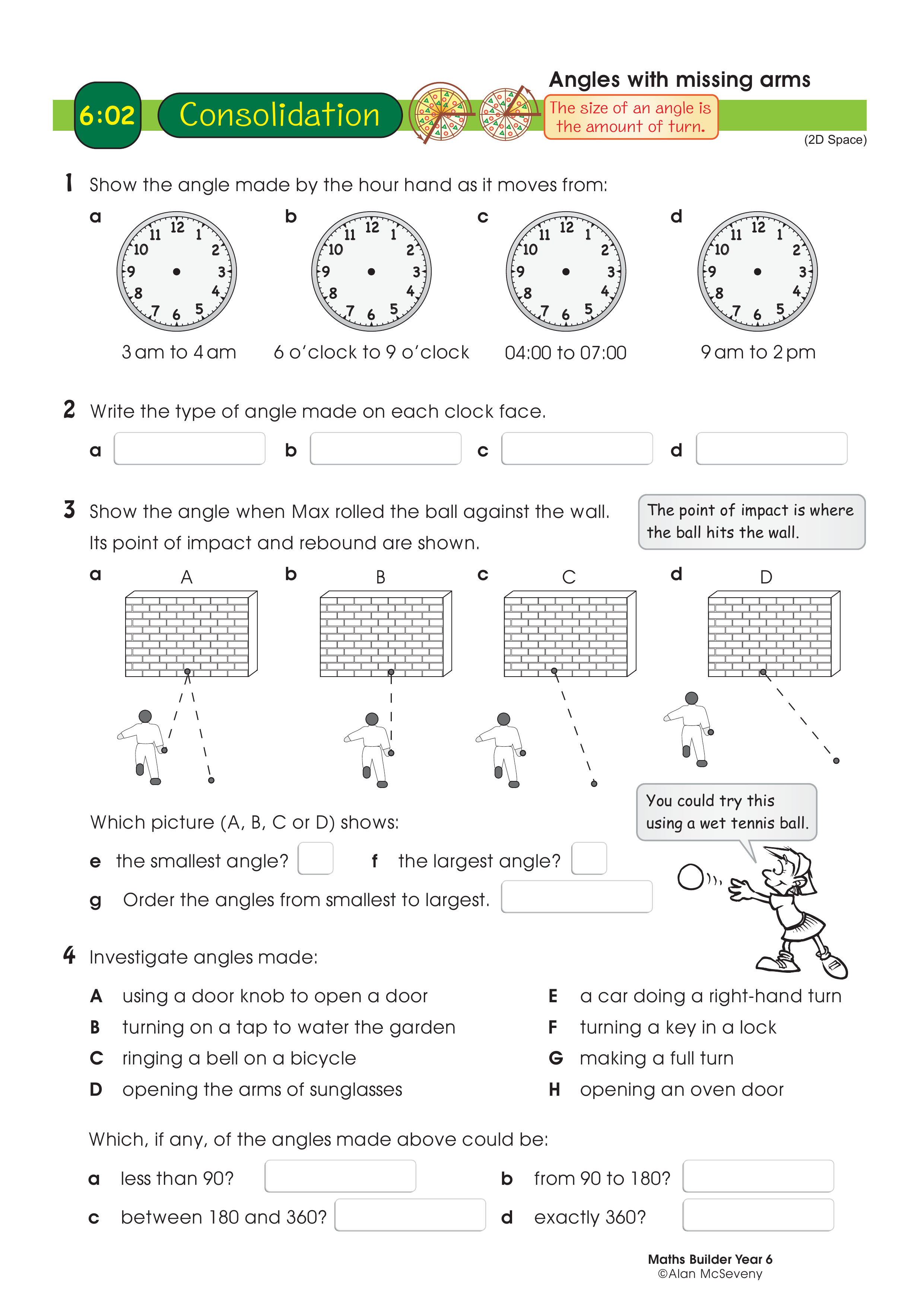 Angles with missing arms — worksheet preview