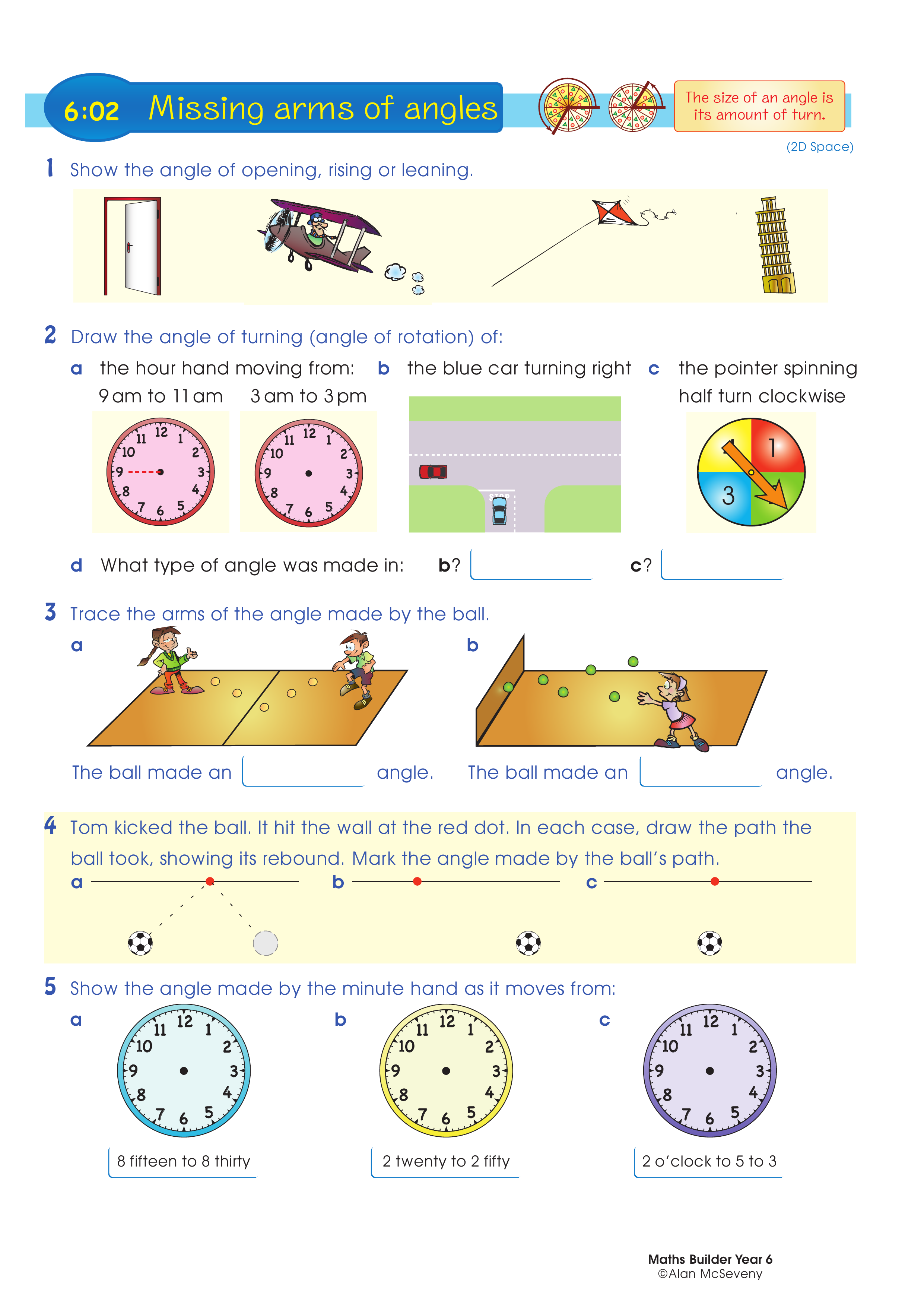 Missing arms of angles — worksheet preview