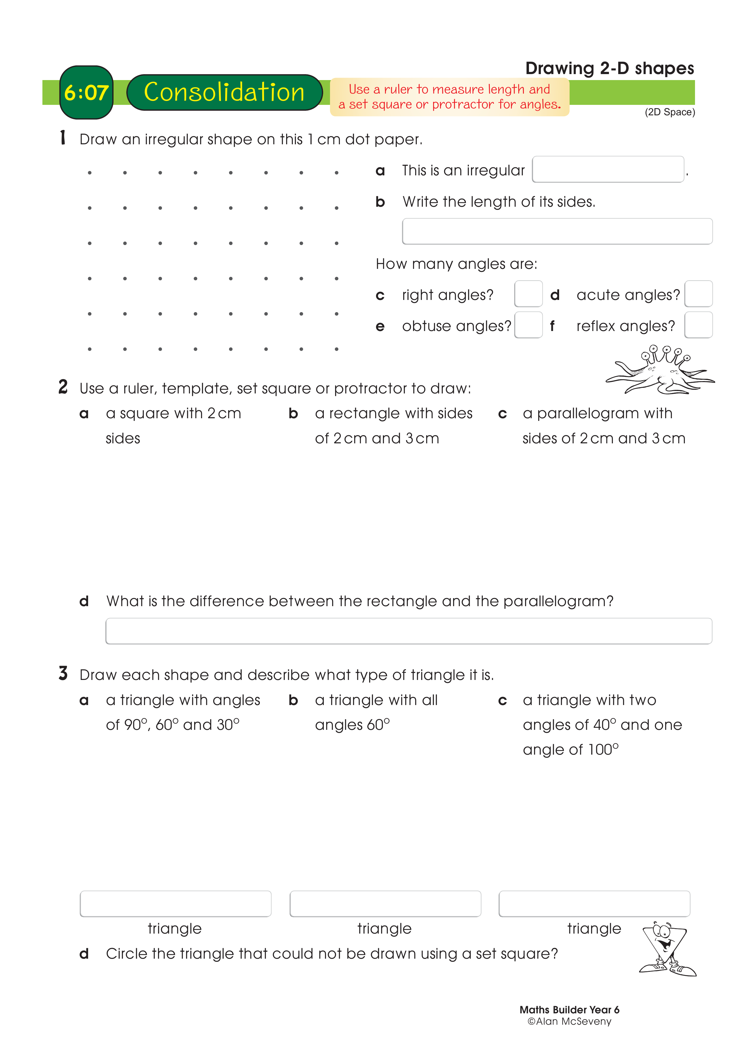 Drawing 2D shapes — worksheet preview