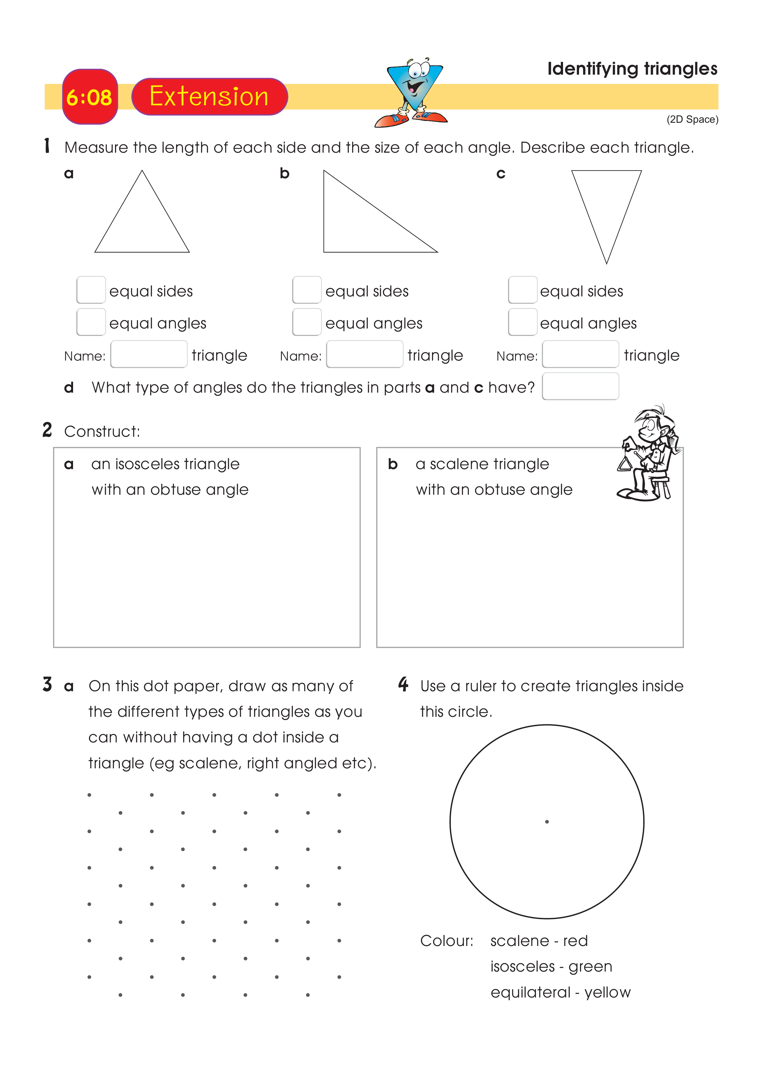 Identifying triangles — worksheet preview