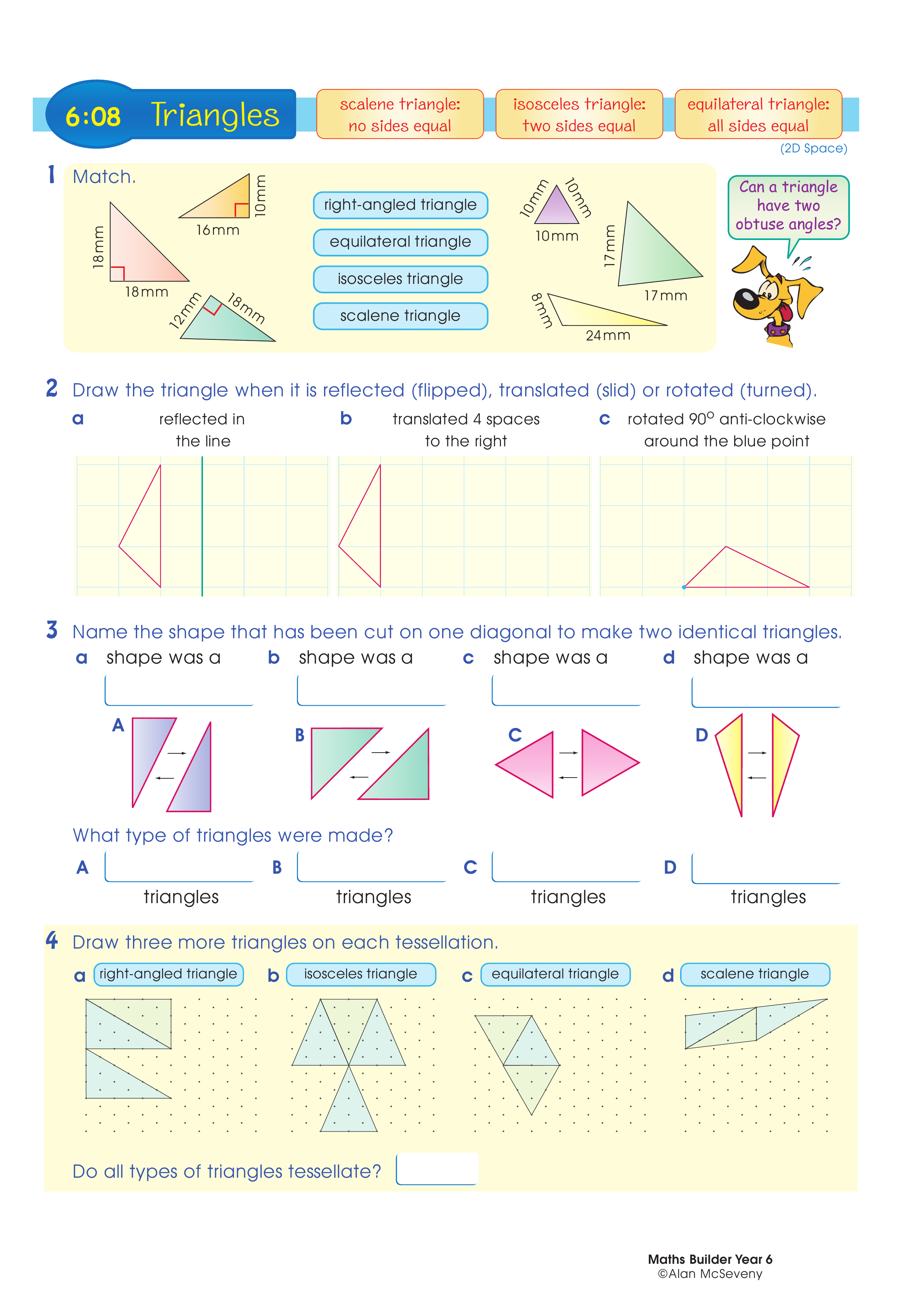 Triangles — worksheet preview