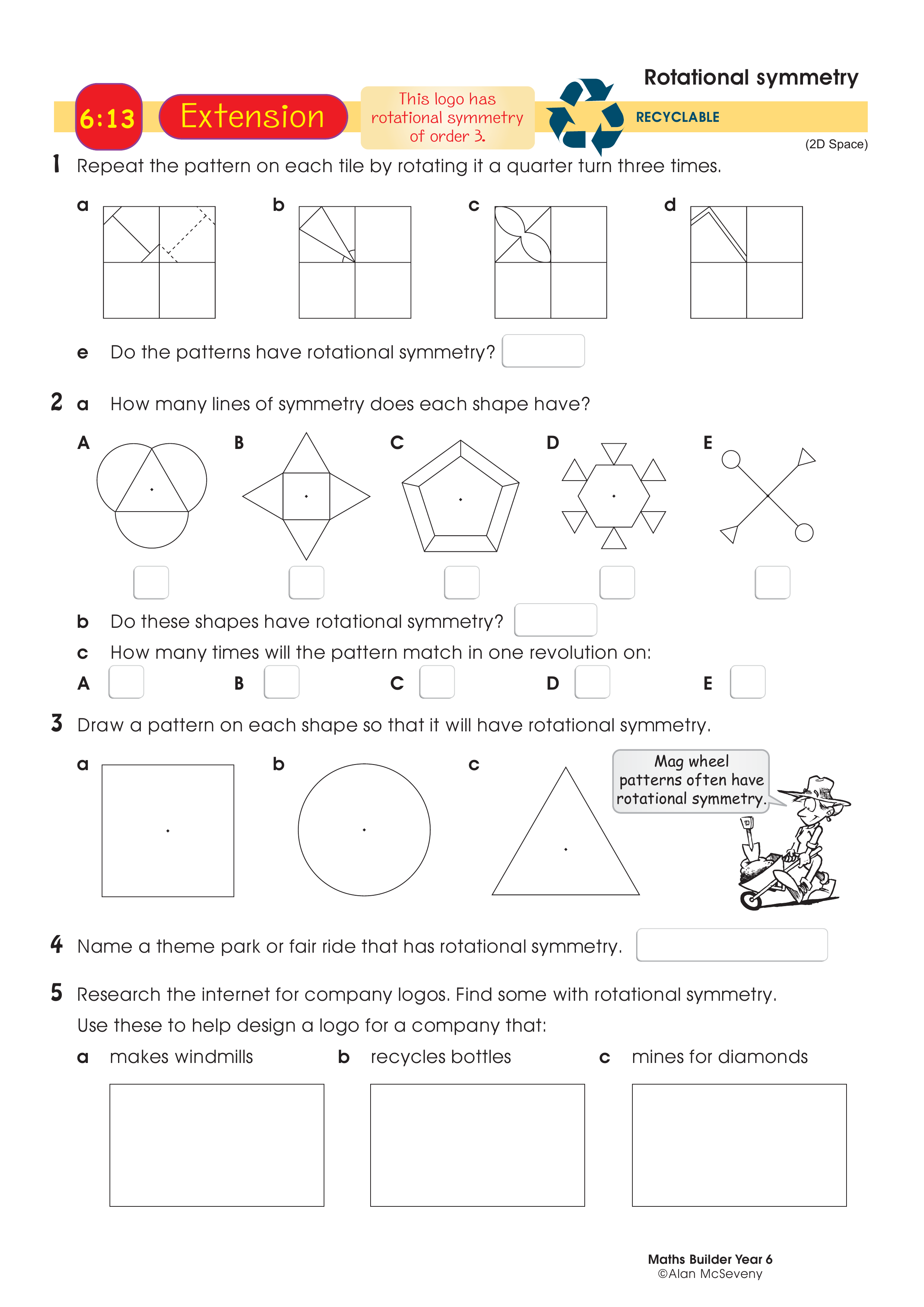 Rotational symmetry — worksheet preview