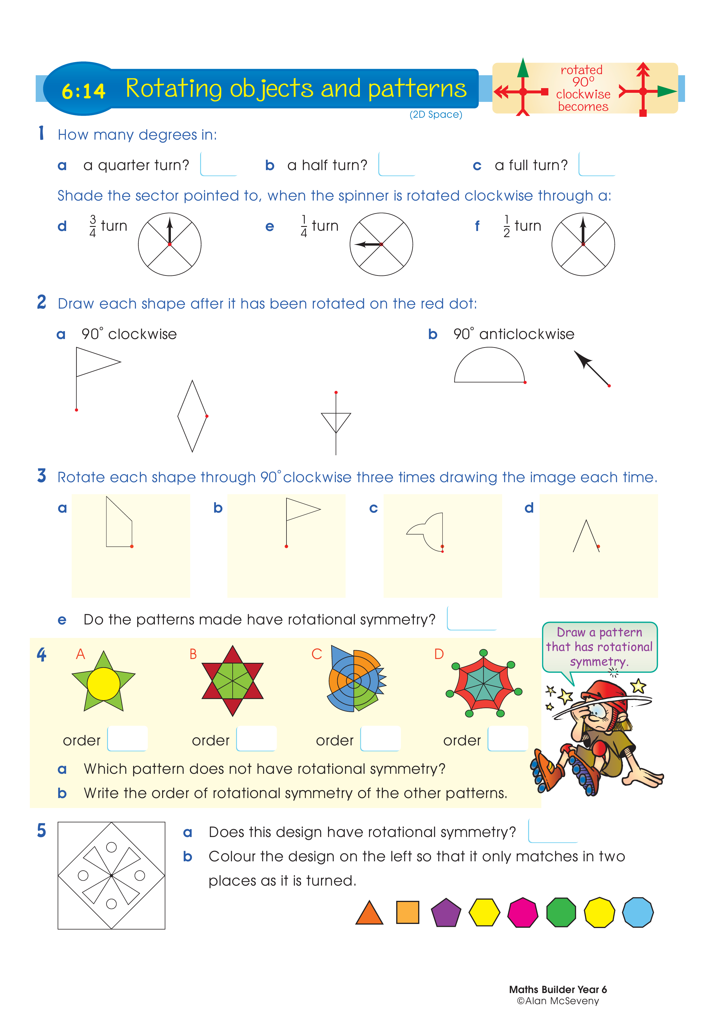 Rotating objects and patterns — worksheet preview