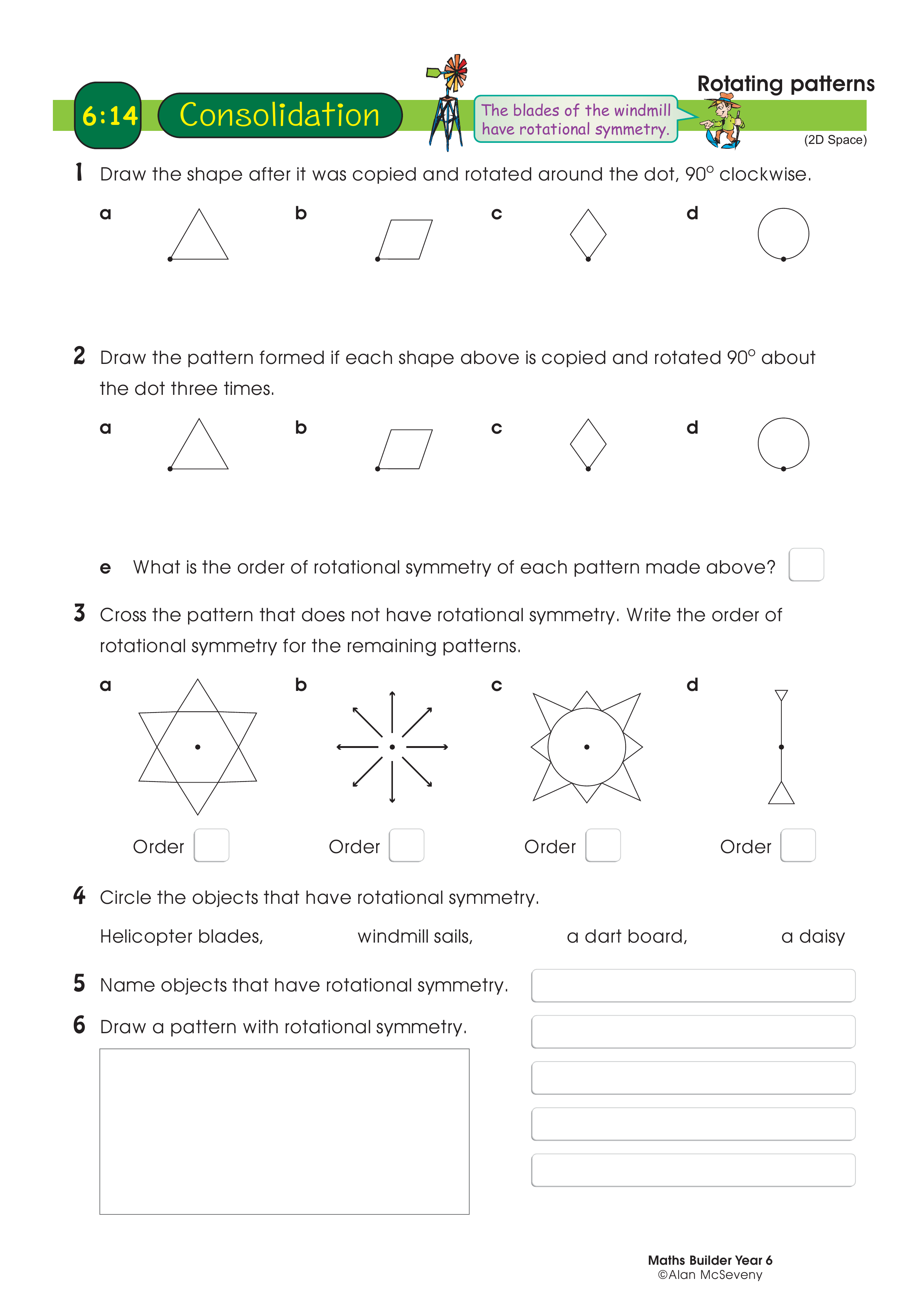 Rotating patterns — worksheet preview