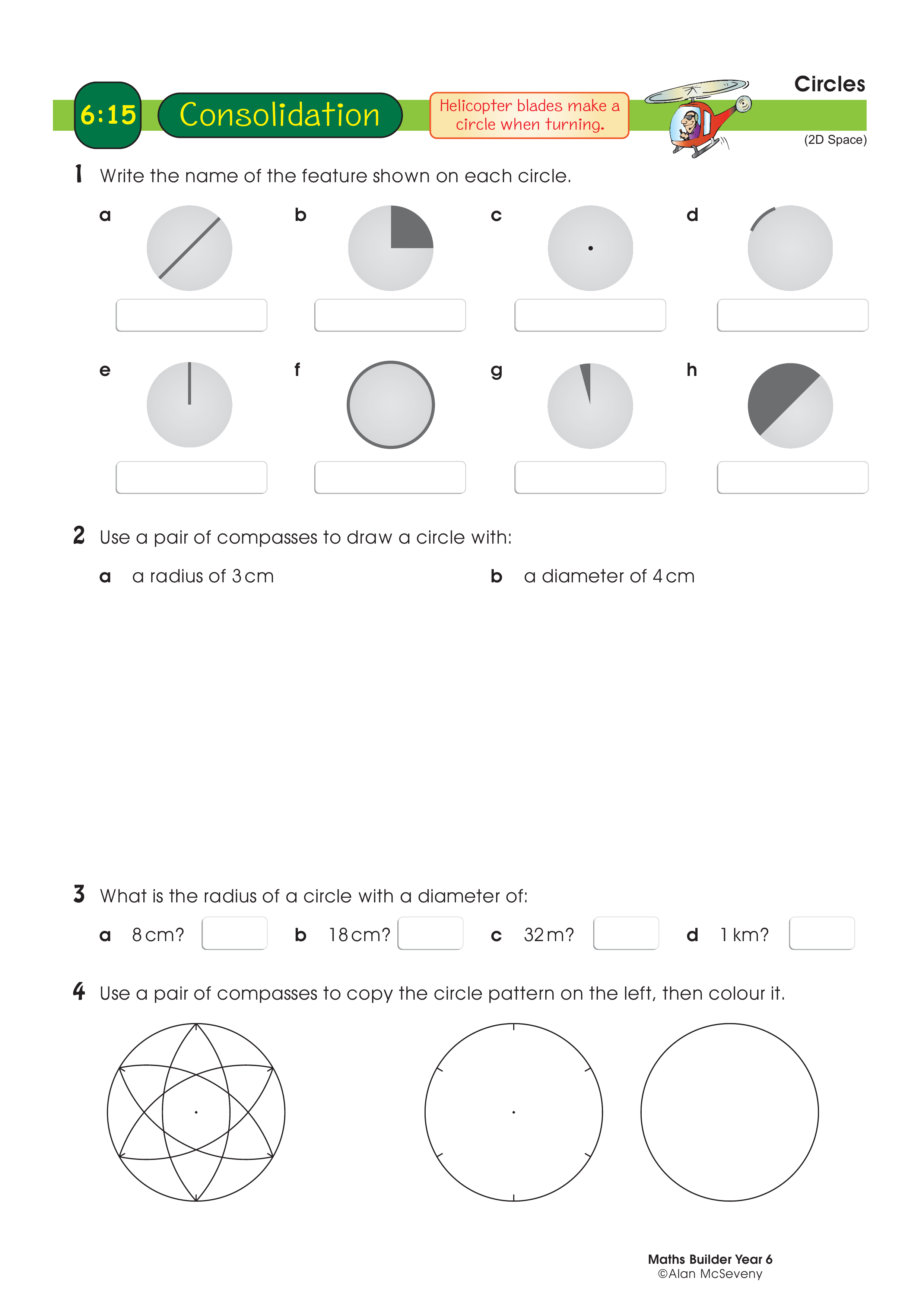 Circles — worksheet preview