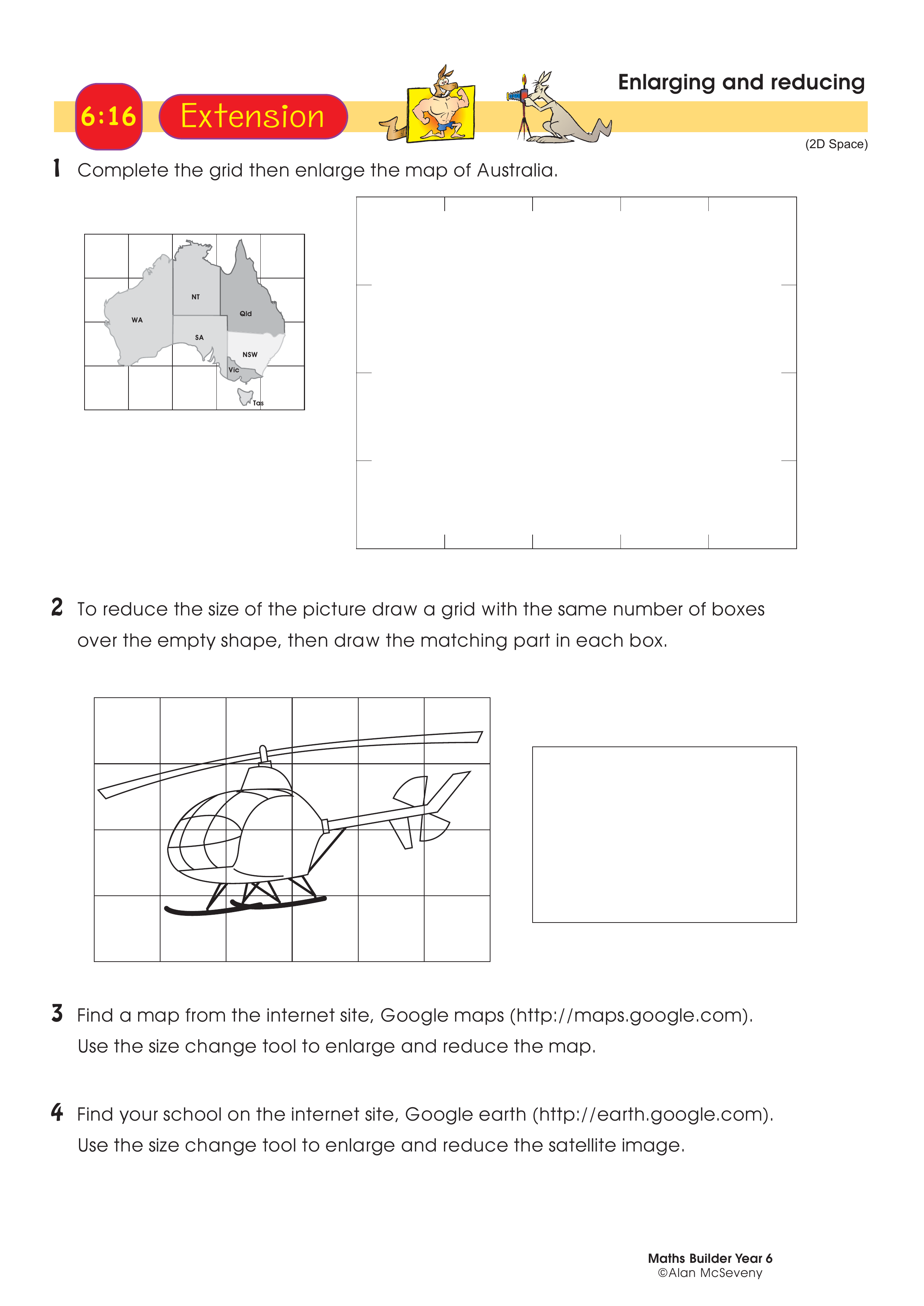 Enlarging and reducing — worksheet preview
