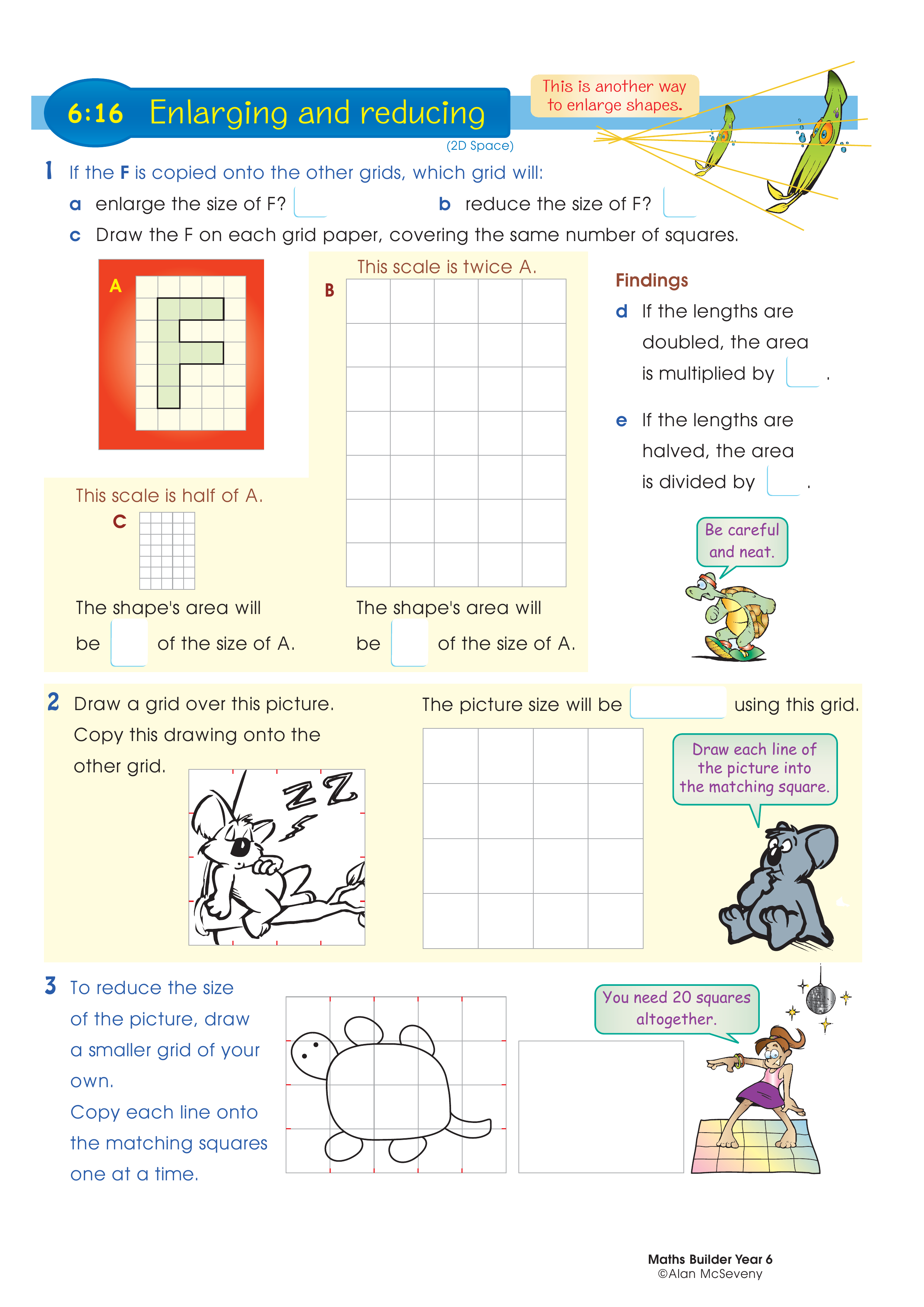 Enlarging and reducing — worksheet preview