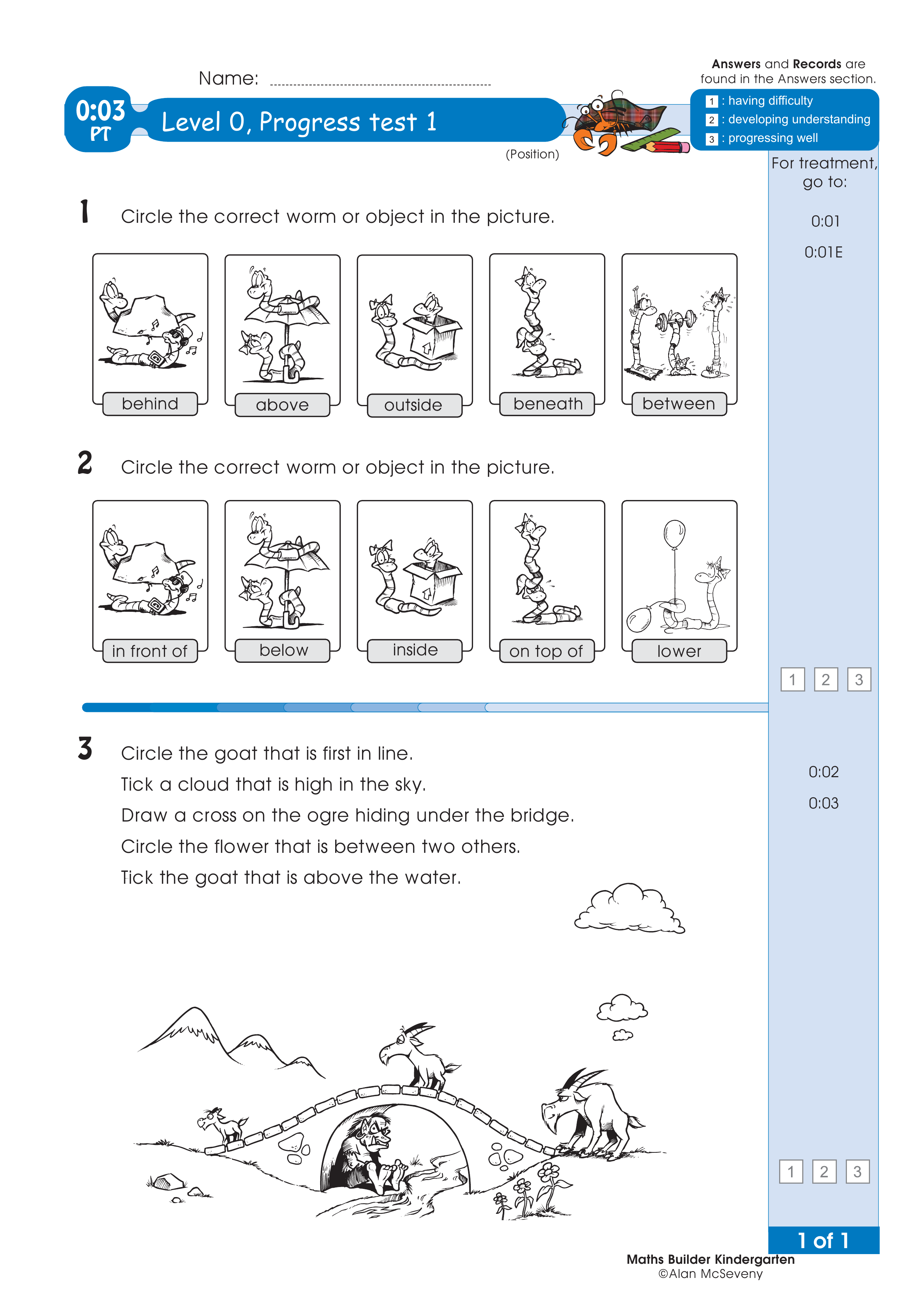 Progress test — worksheet preview