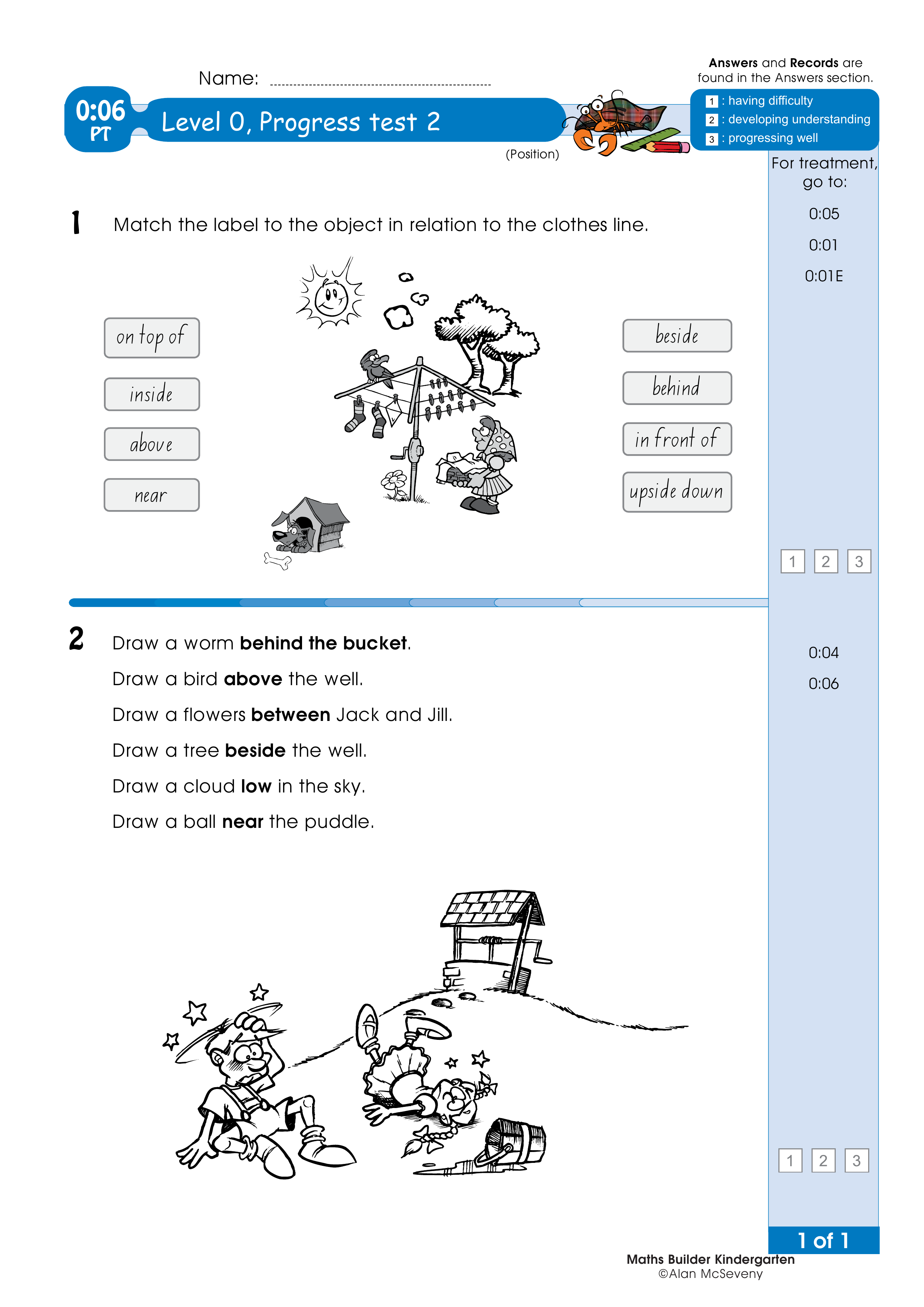 Progress test — worksheet preview