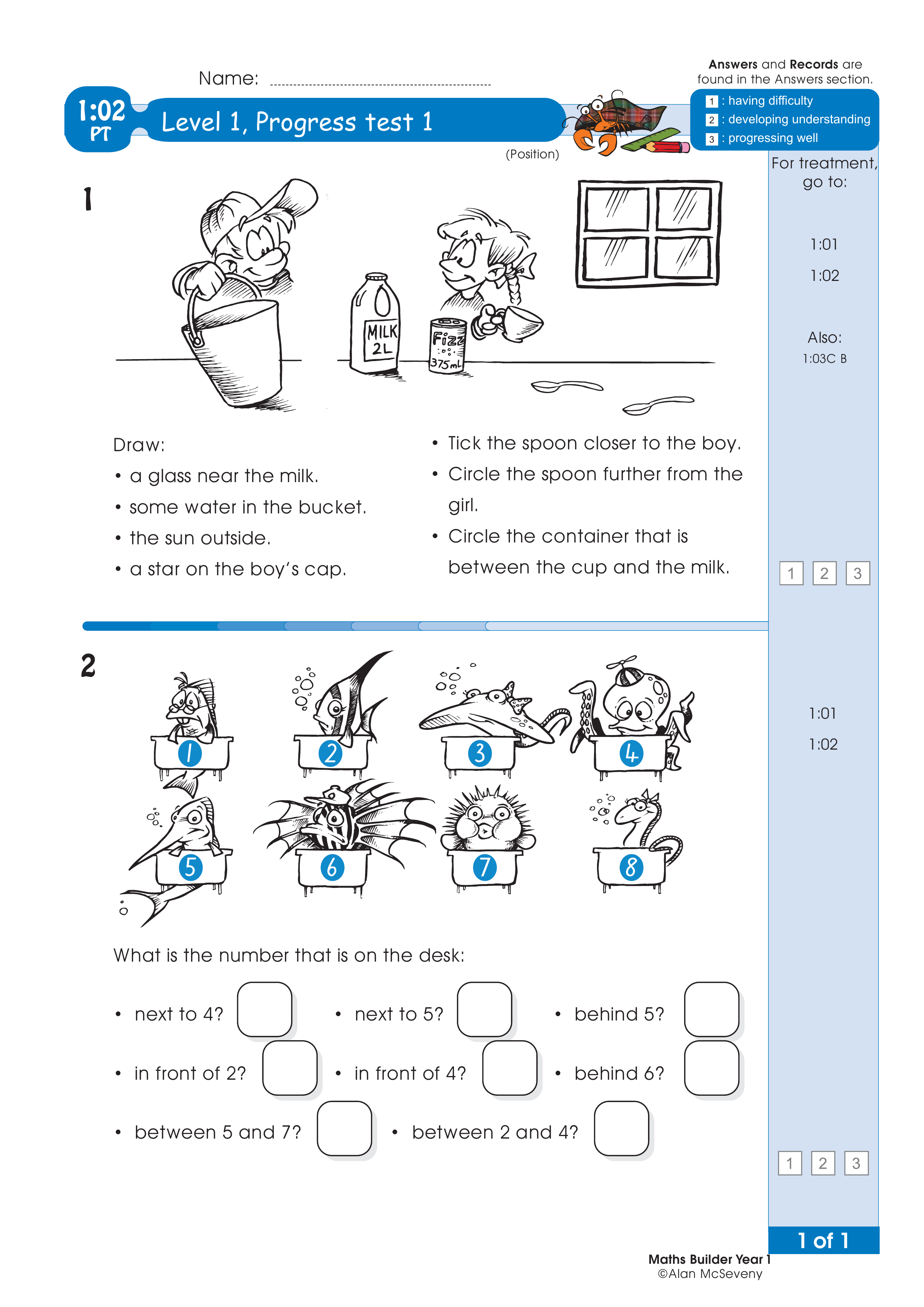 Progress test — worksheet preview