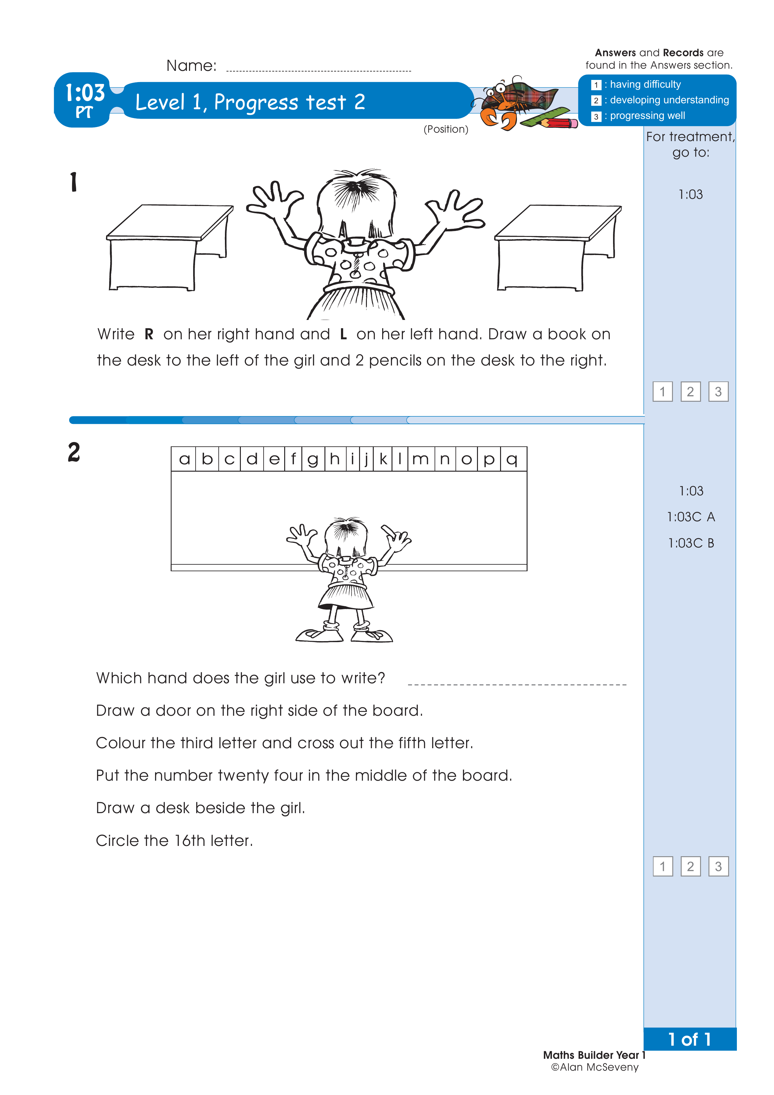 Progress test — worksheet preview