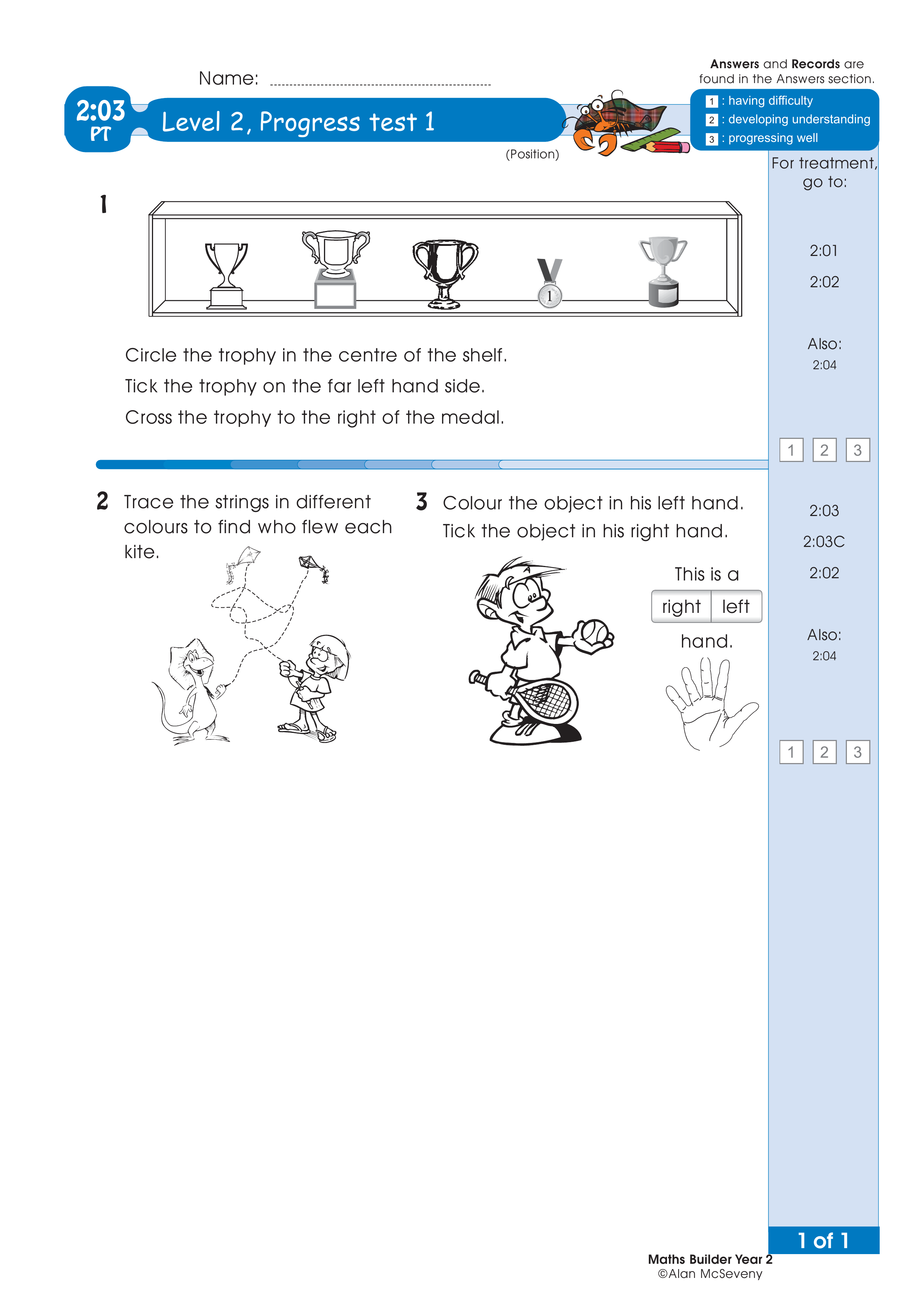 Progress test — worksheet preview