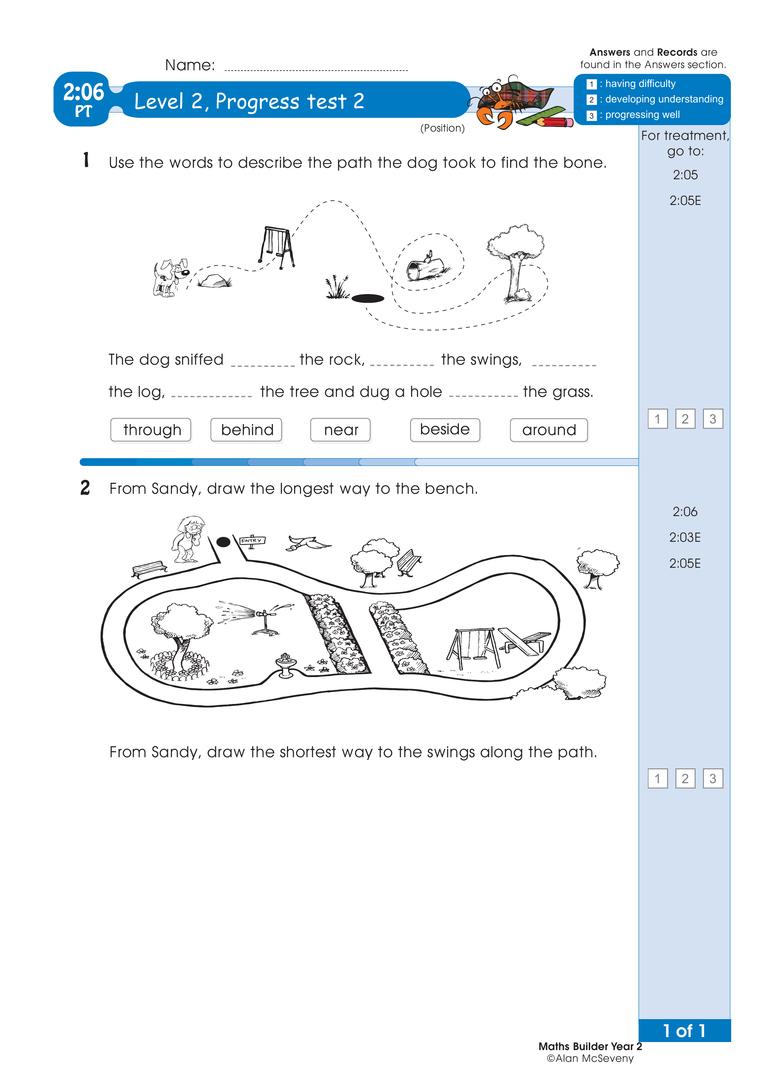 Progress test — worksheet preview