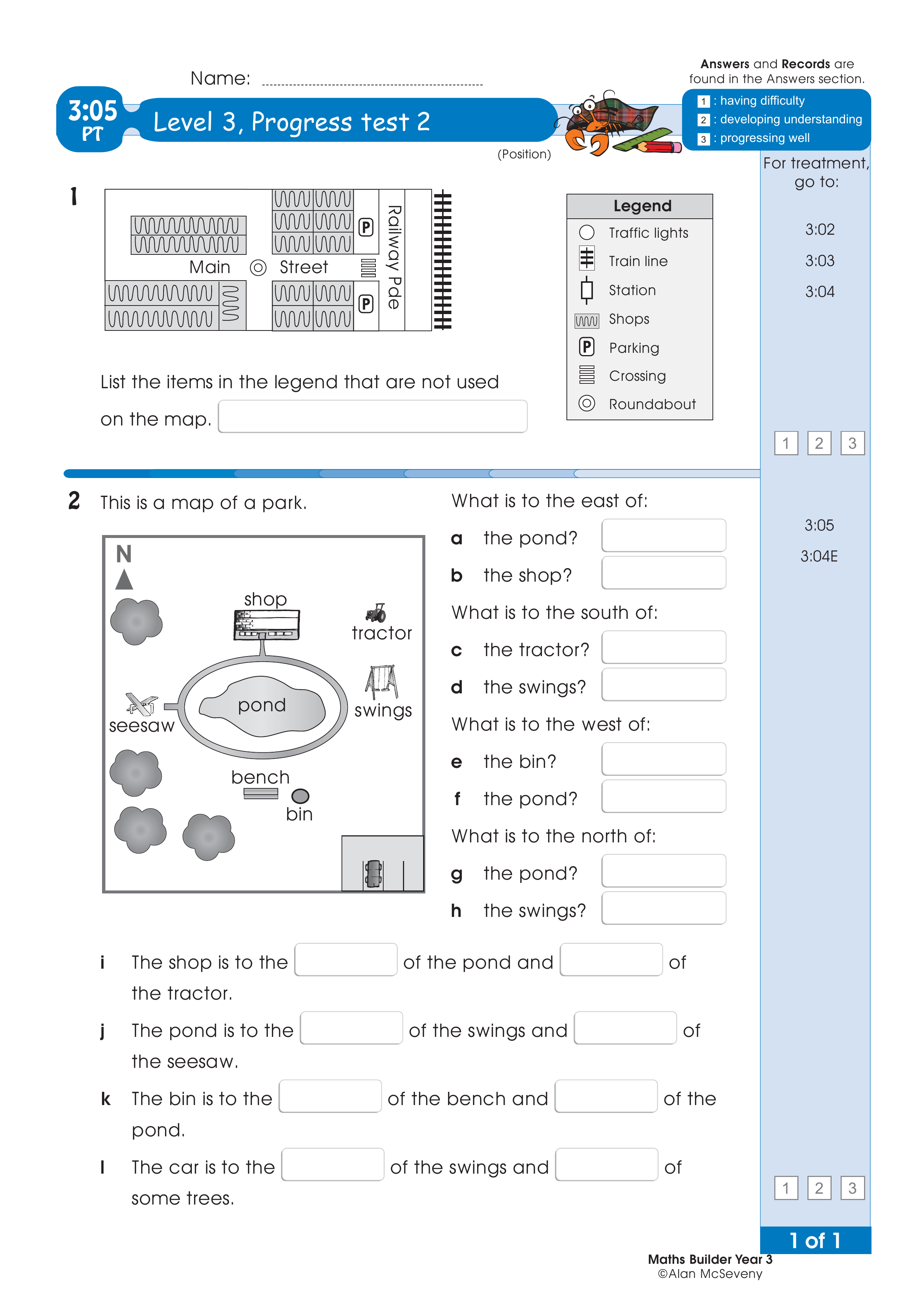 Progress test — worksheet preview