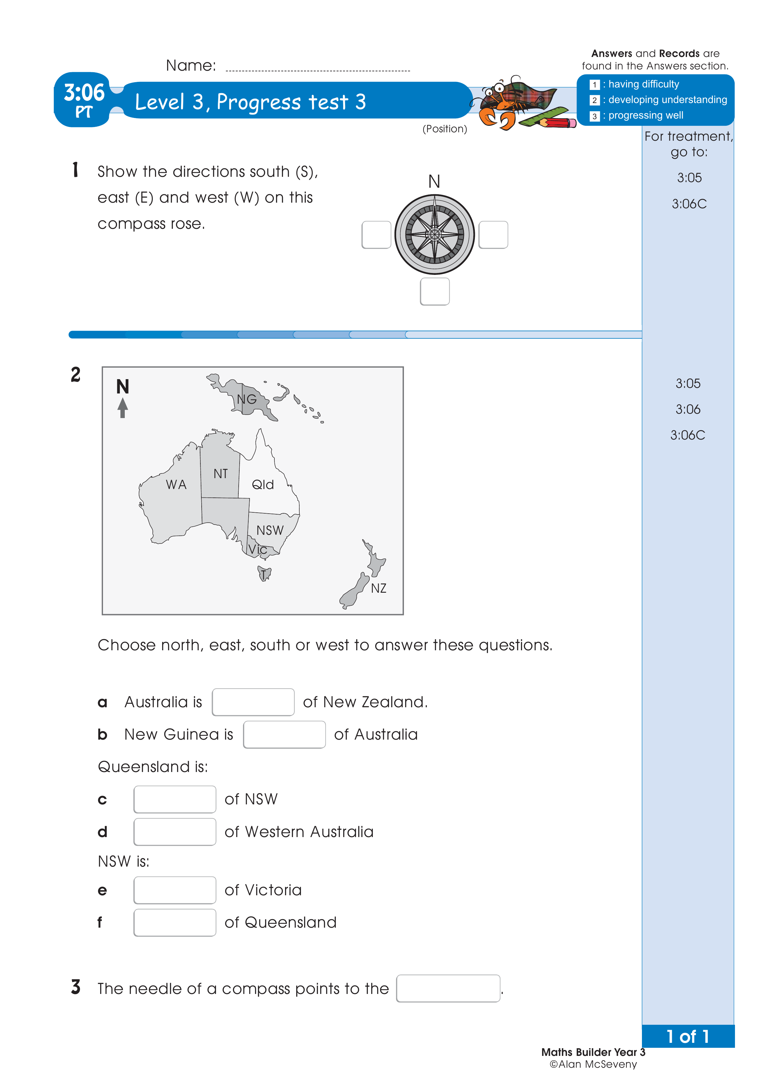 Progress test — worksheet preview