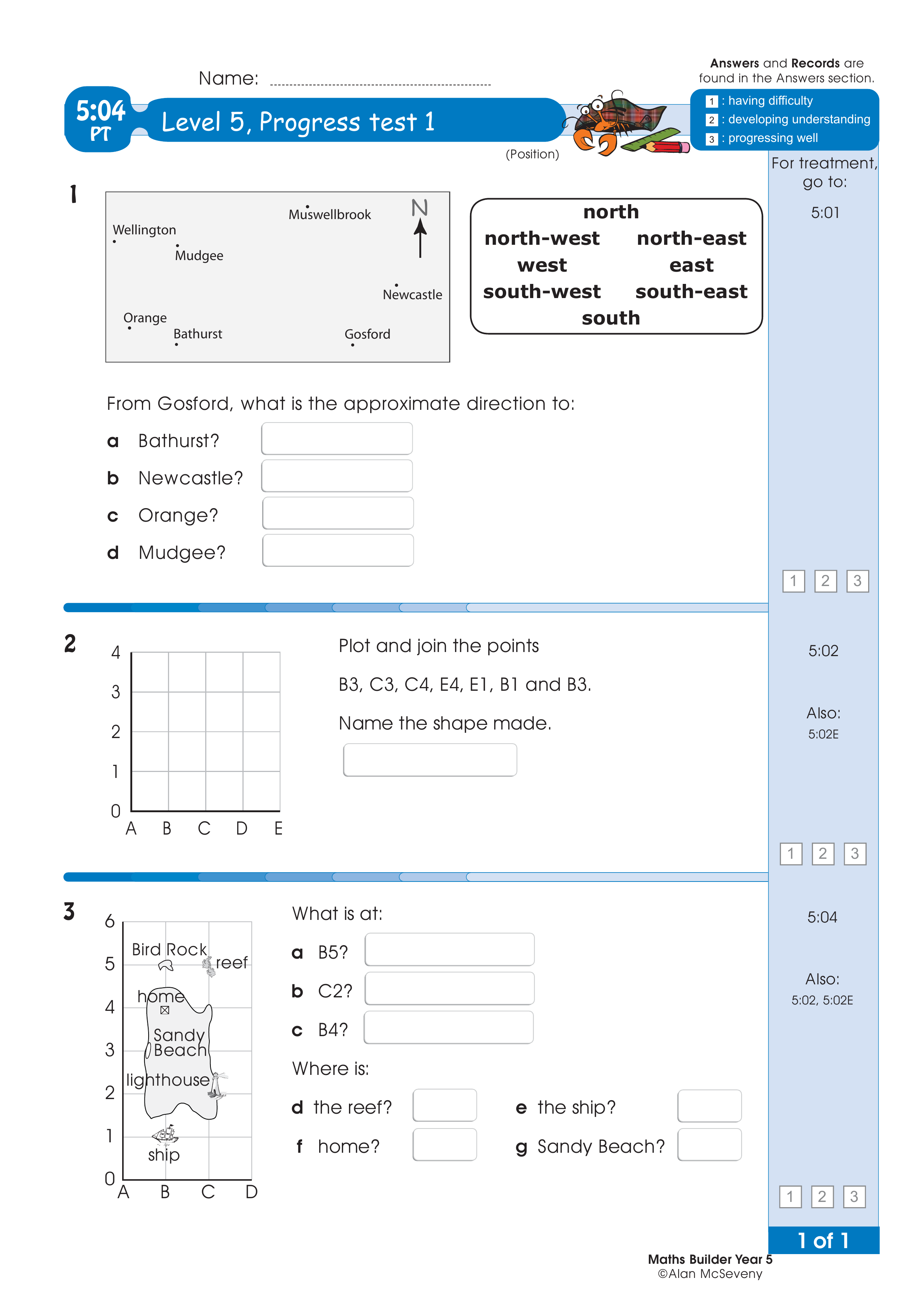 Progress test — worksheet preview