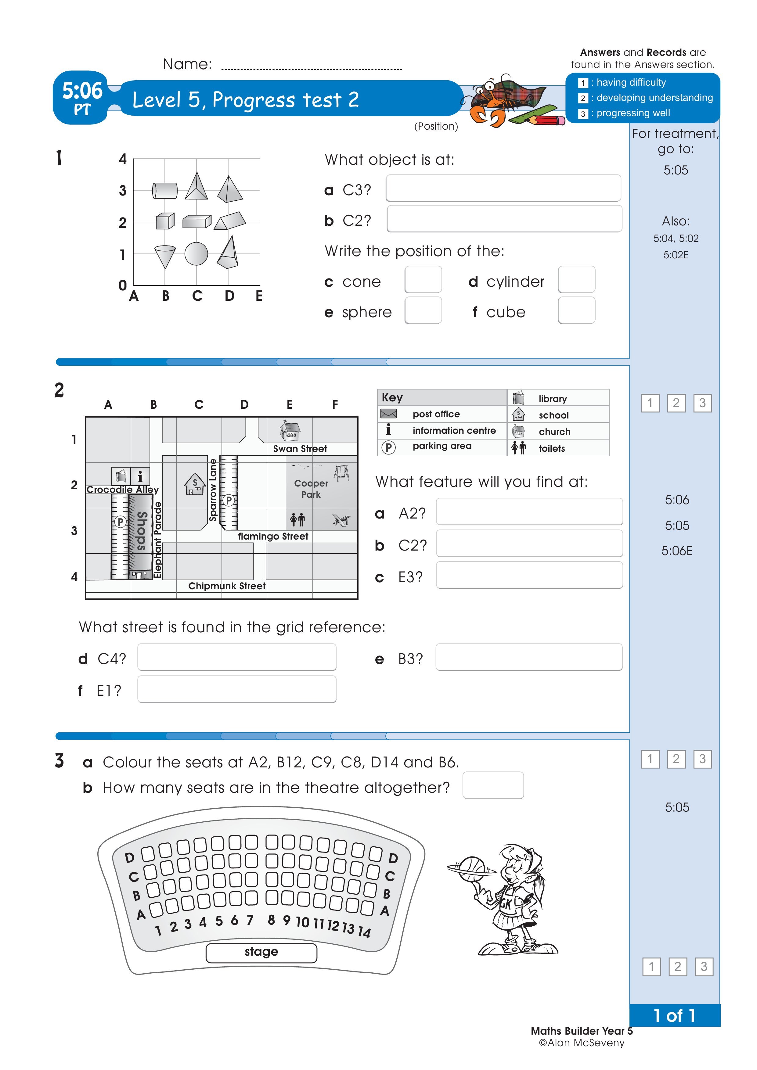 Progress test — worksheet preview