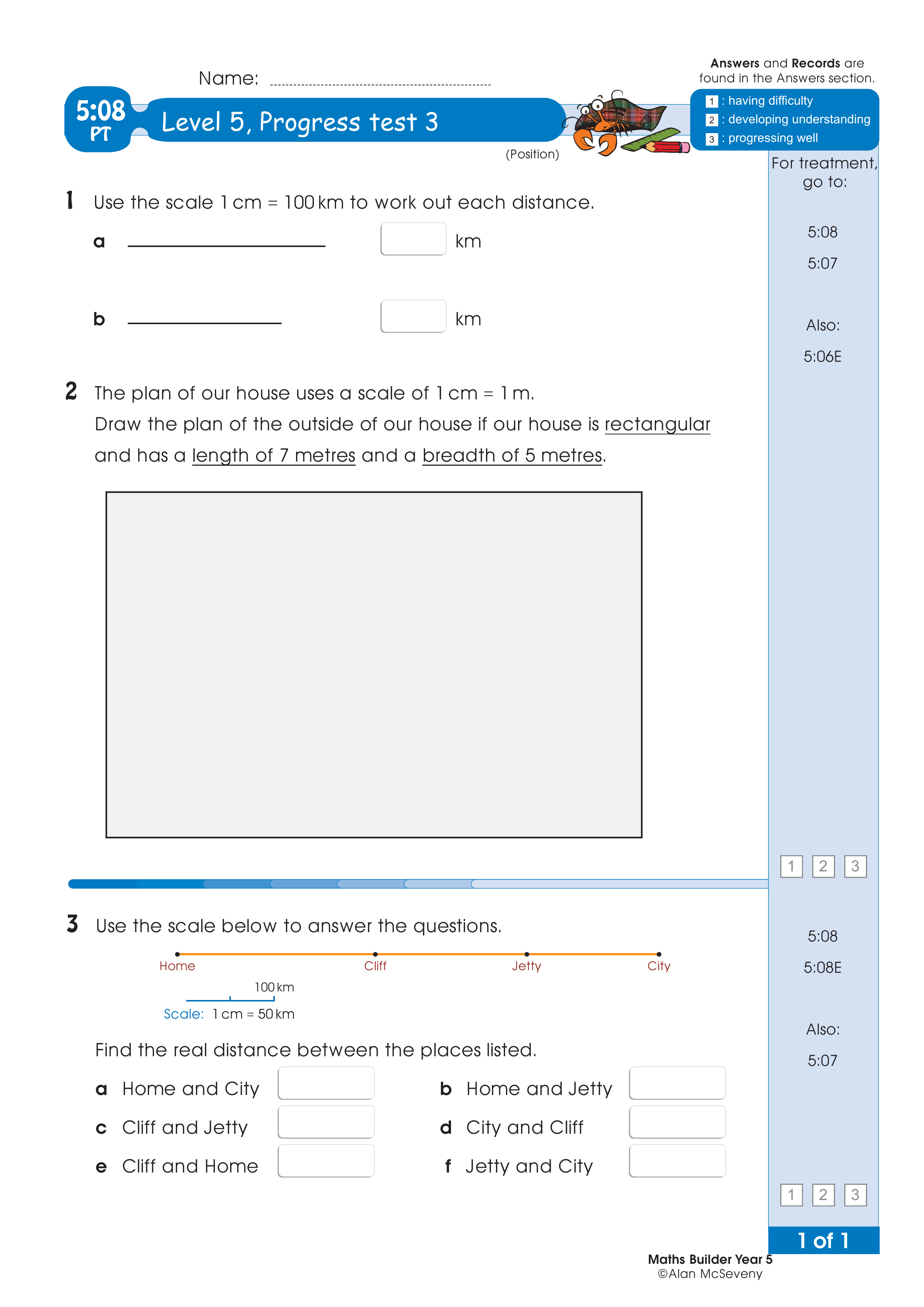 Progress test — worksheet preview
