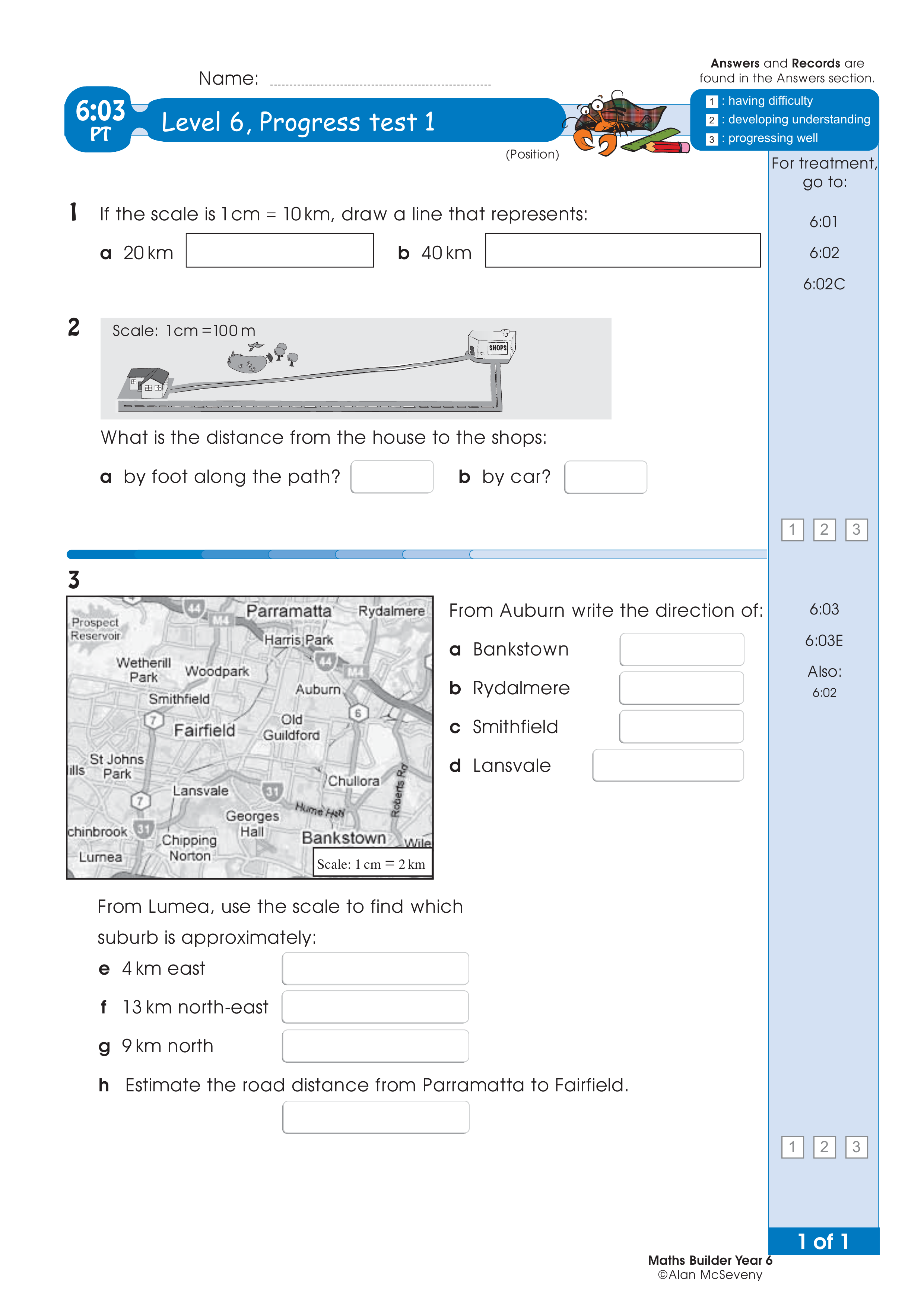 Progress test — worksheet preview