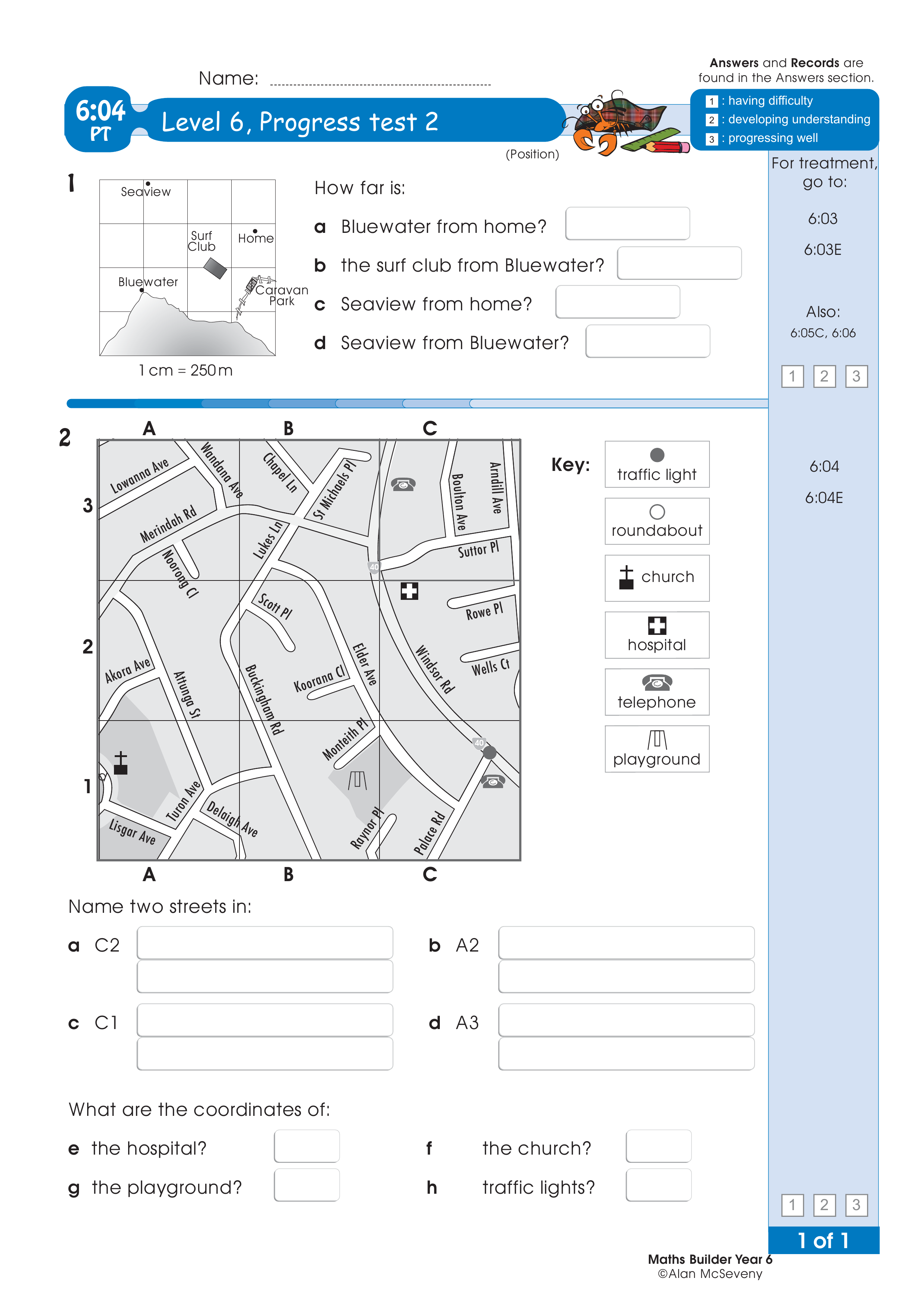 Progress test — worksheet preview