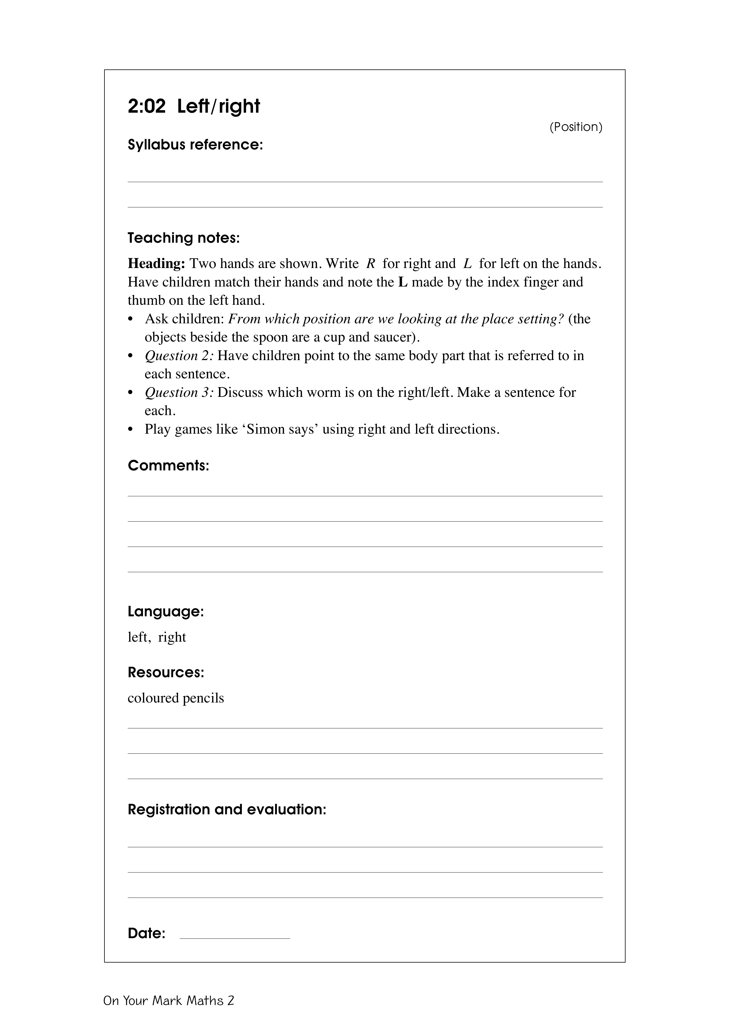 Left/right — worksheet preview