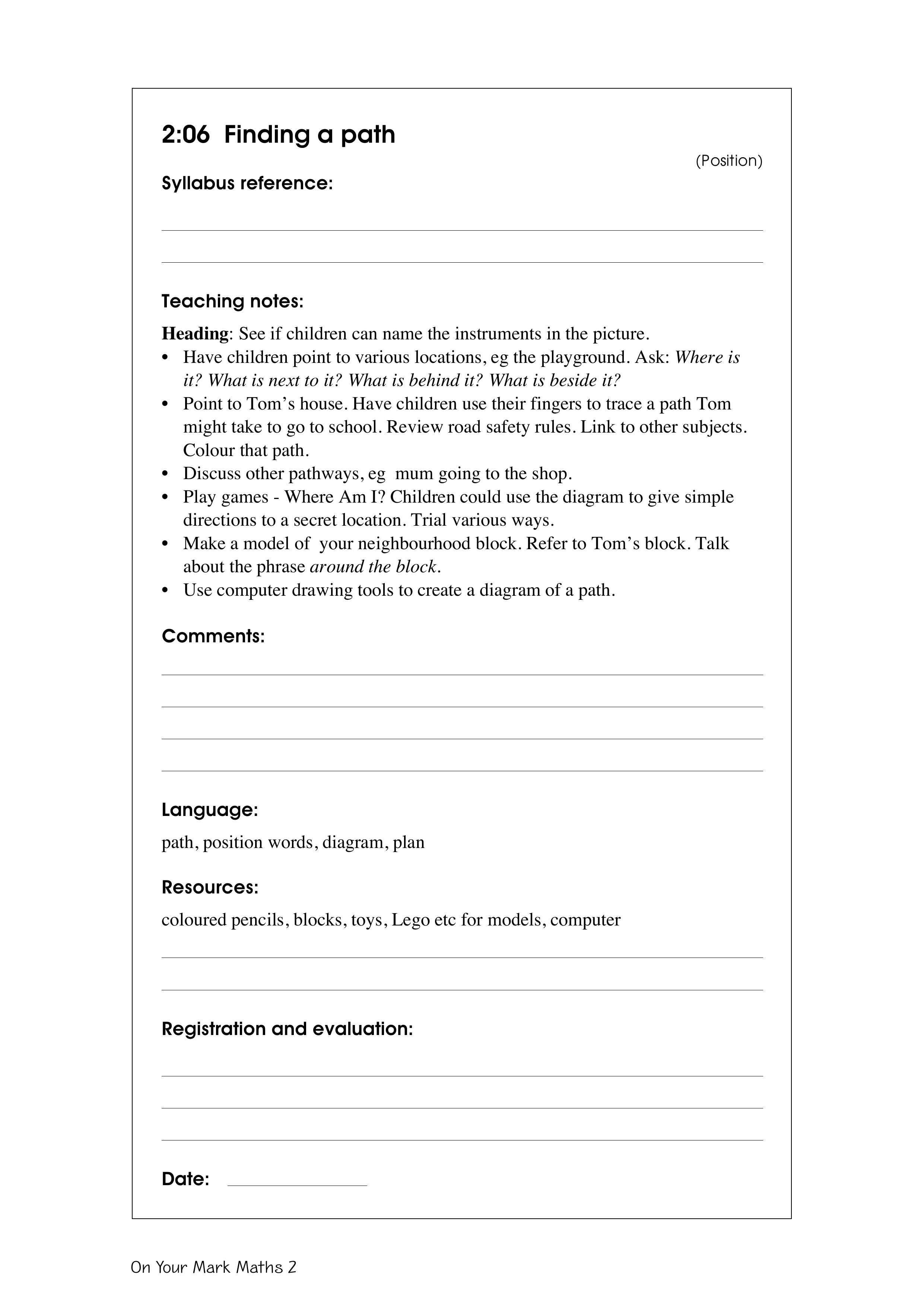 Finding a path — worksheet preview