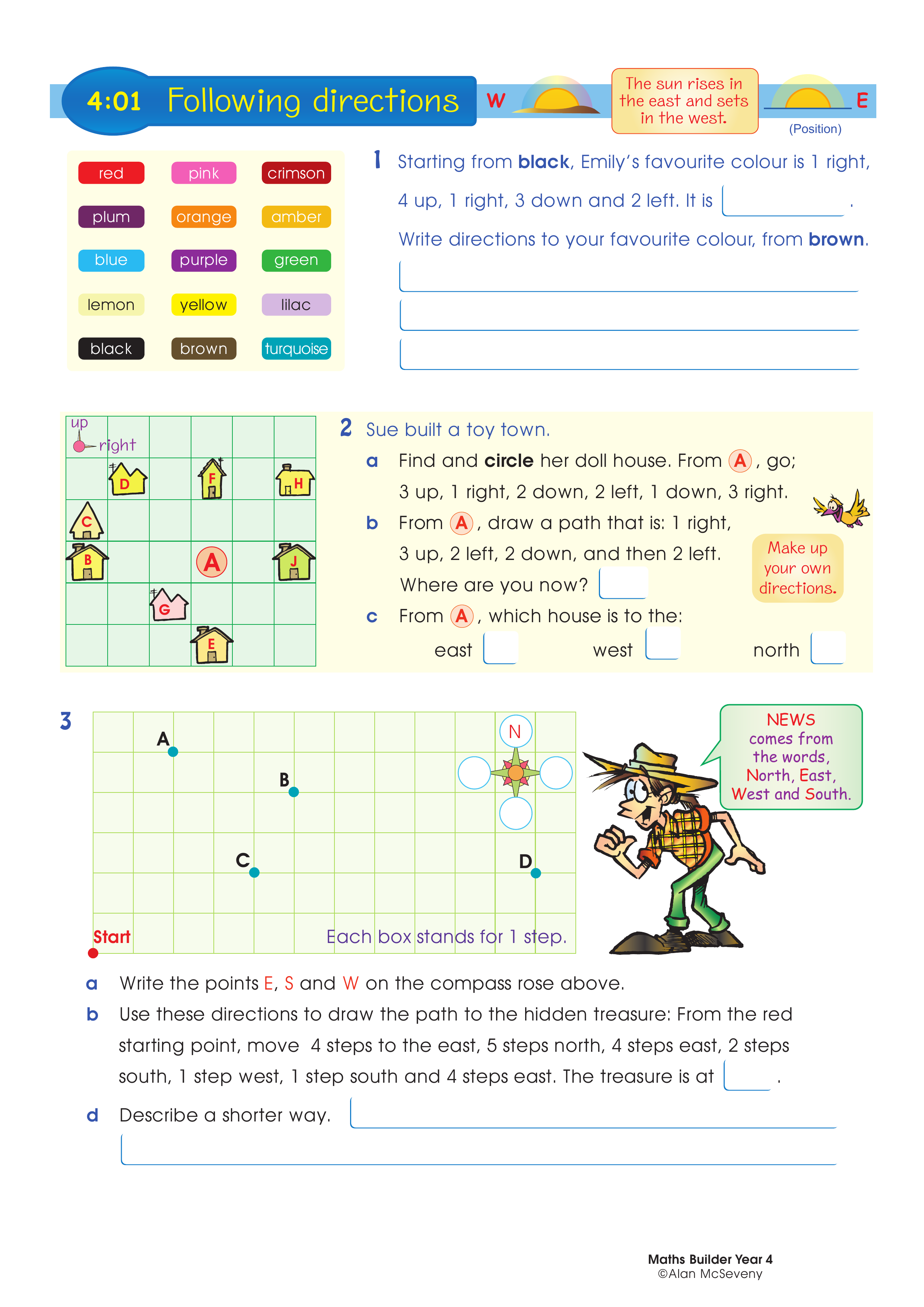 Following directions — worksheet preview