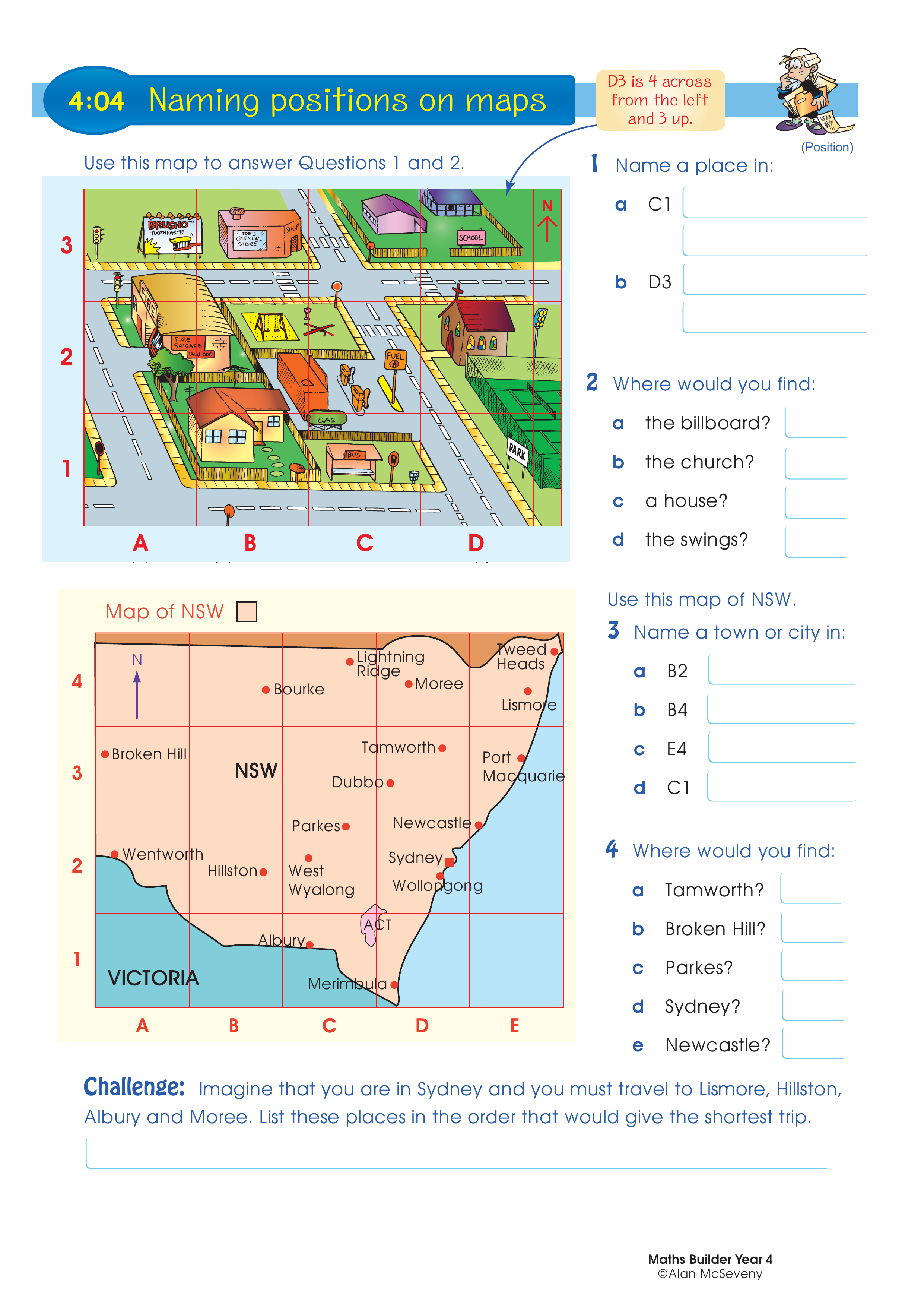Naming positions on maps — worksheet preview