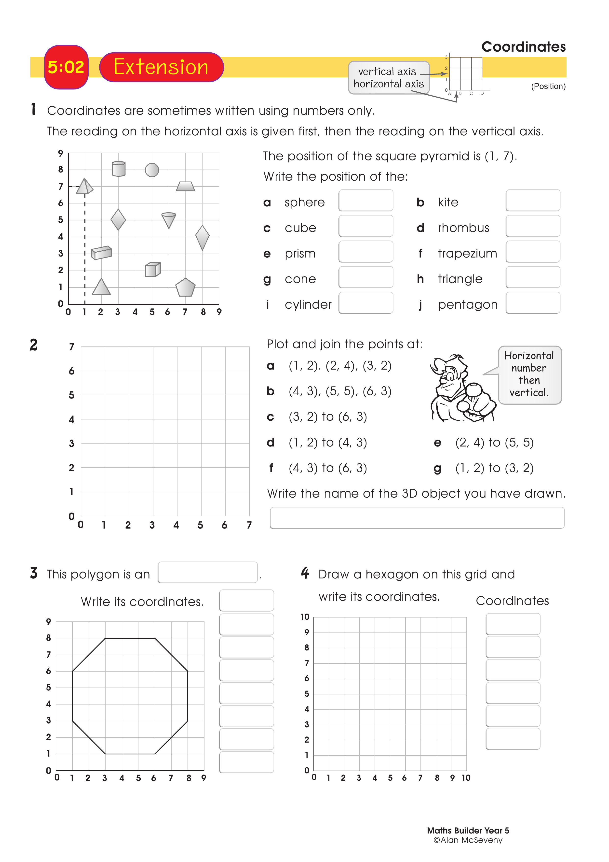 Coordinates — worksheet preview