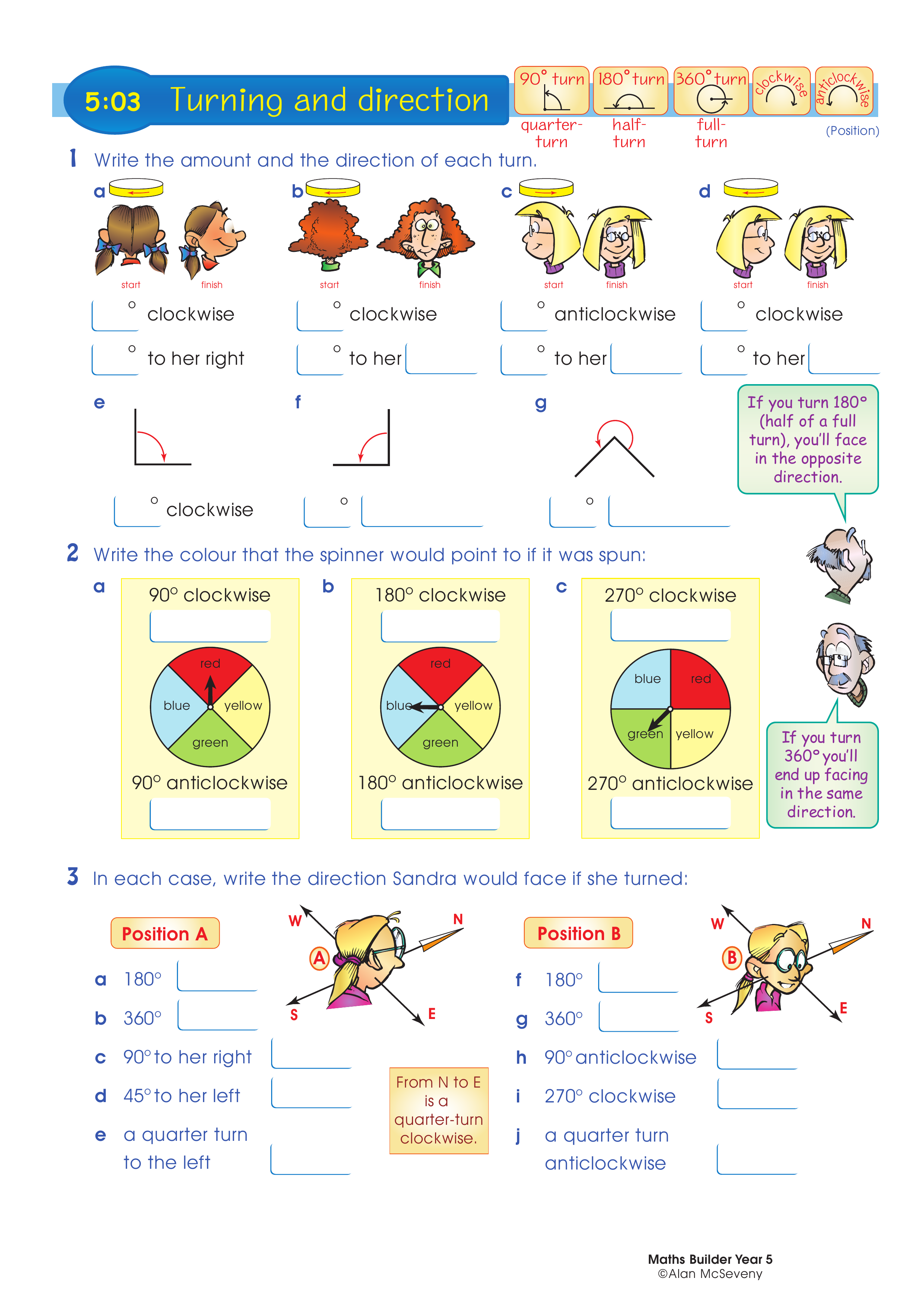 Turning and direction — worksheet preview