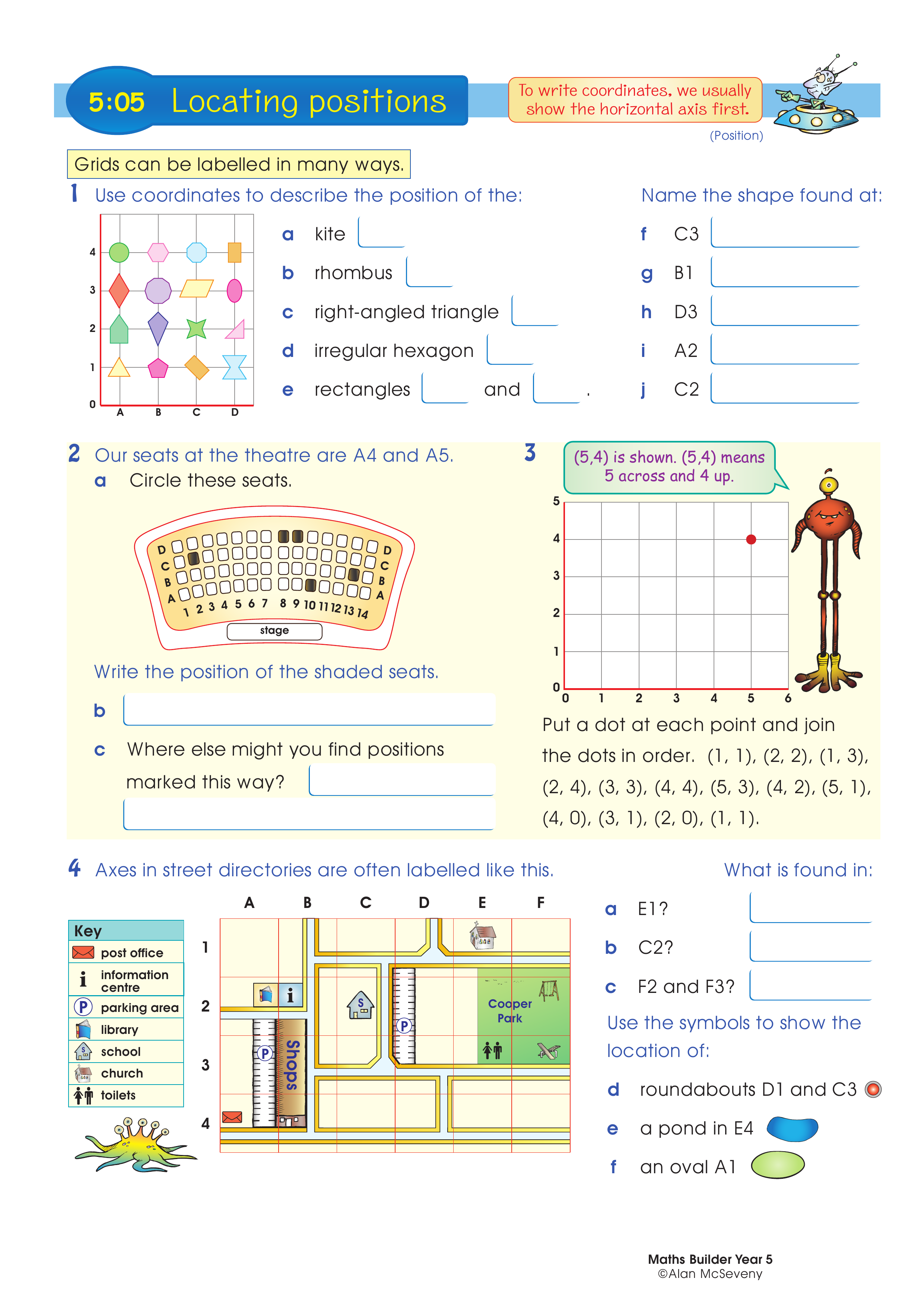Locating positions — worksheet preview