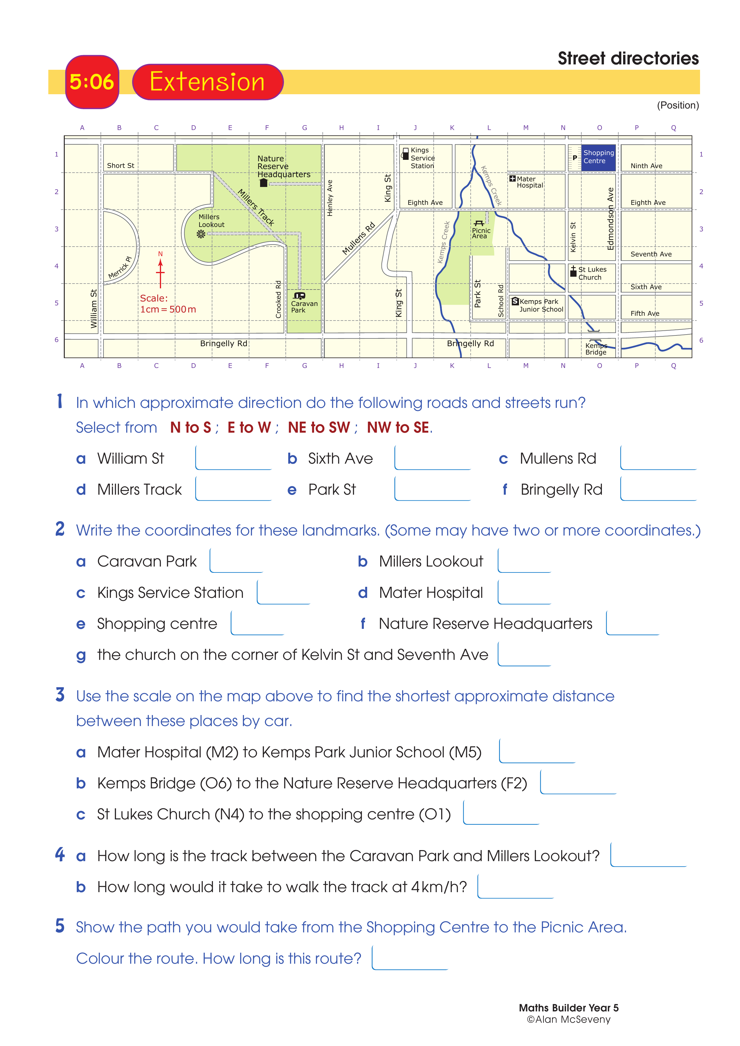 Street directories — worksheet preview